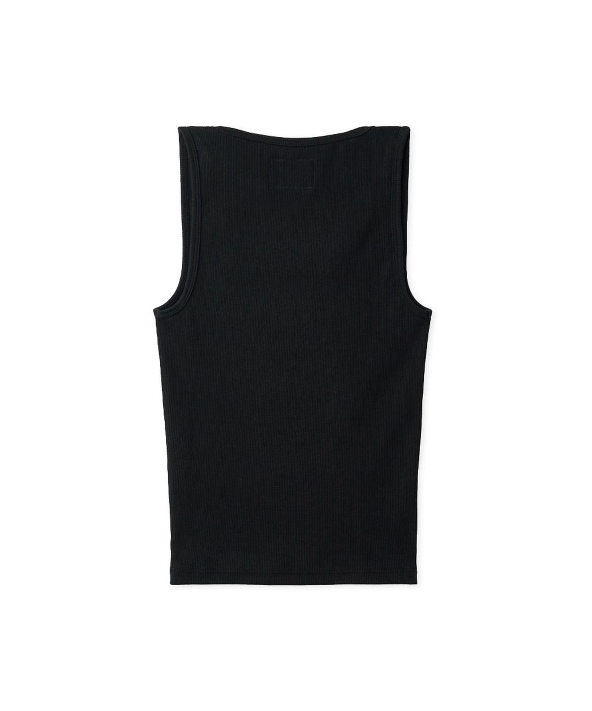 에르에르(ERER) Square-neck ribbed sleeveless Black