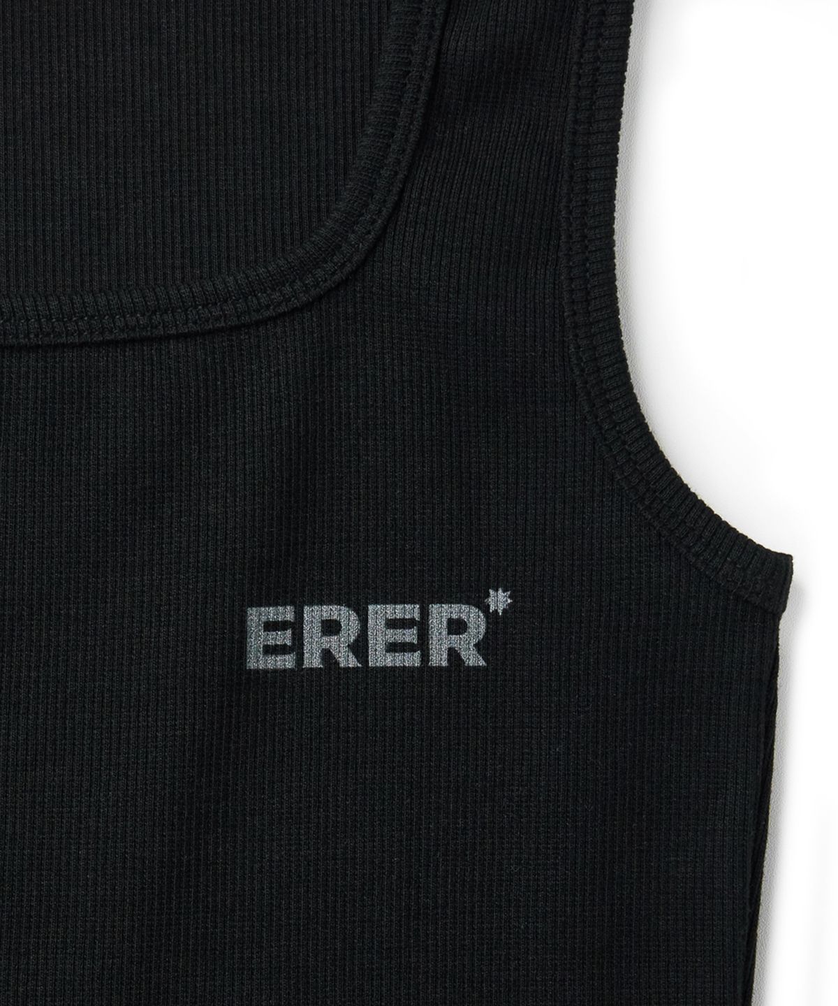에르에르(ERER) Square-neck ribbed sleeveless Black
