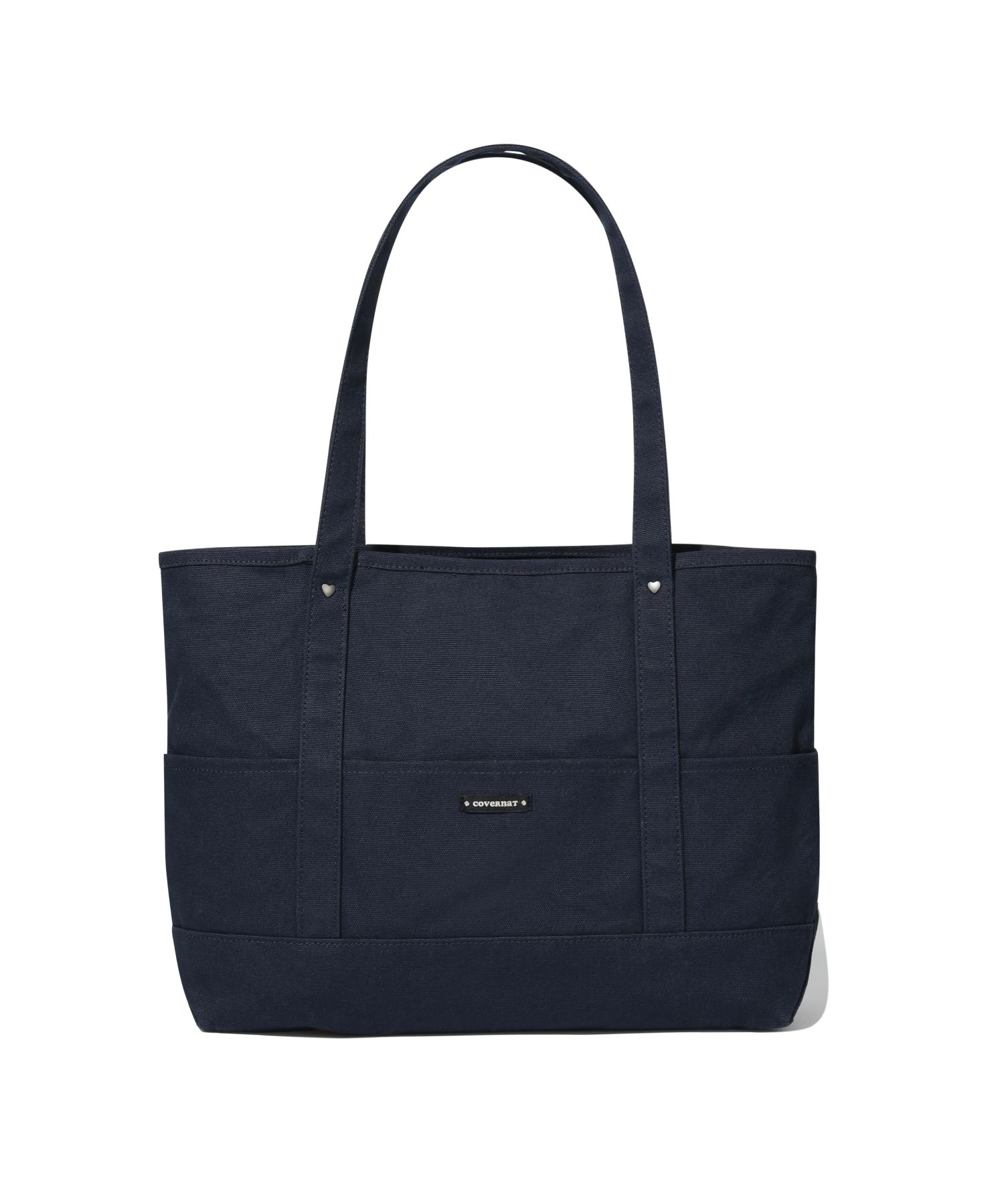 ★COVERNAT WOMAN★ Clover heart quilted big tote bag navy CO MUSINSA | COVERNAT WOMAN Clover Heart Quilted Big Tote Bag Navy