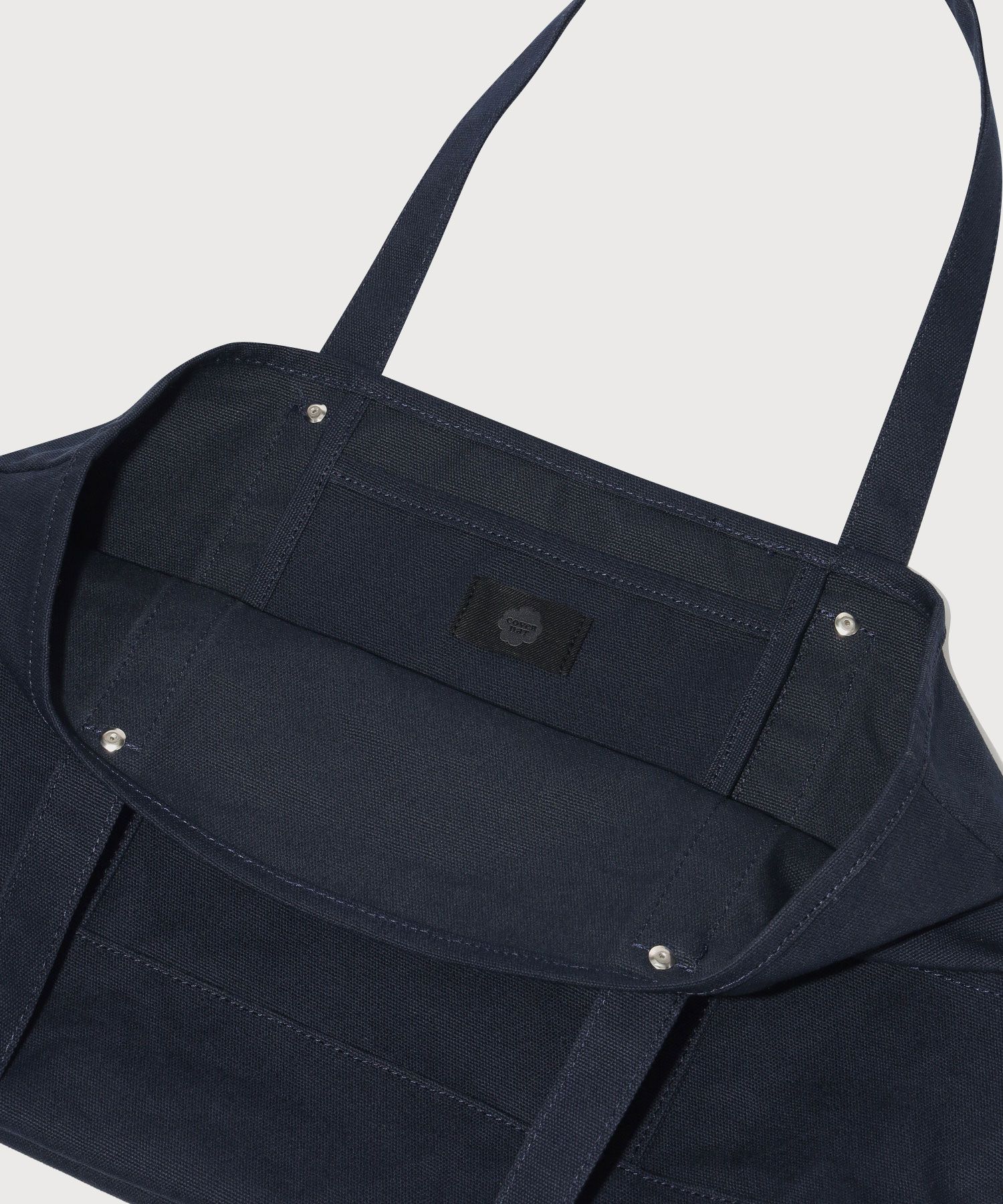 ★COVERNAT WOMAN★ Cloverheart knit tote bag navy CO2402TB86 MUSINSA | COVERNAT WOMAN Clover Heart Big Canvas Tote Bag Navy