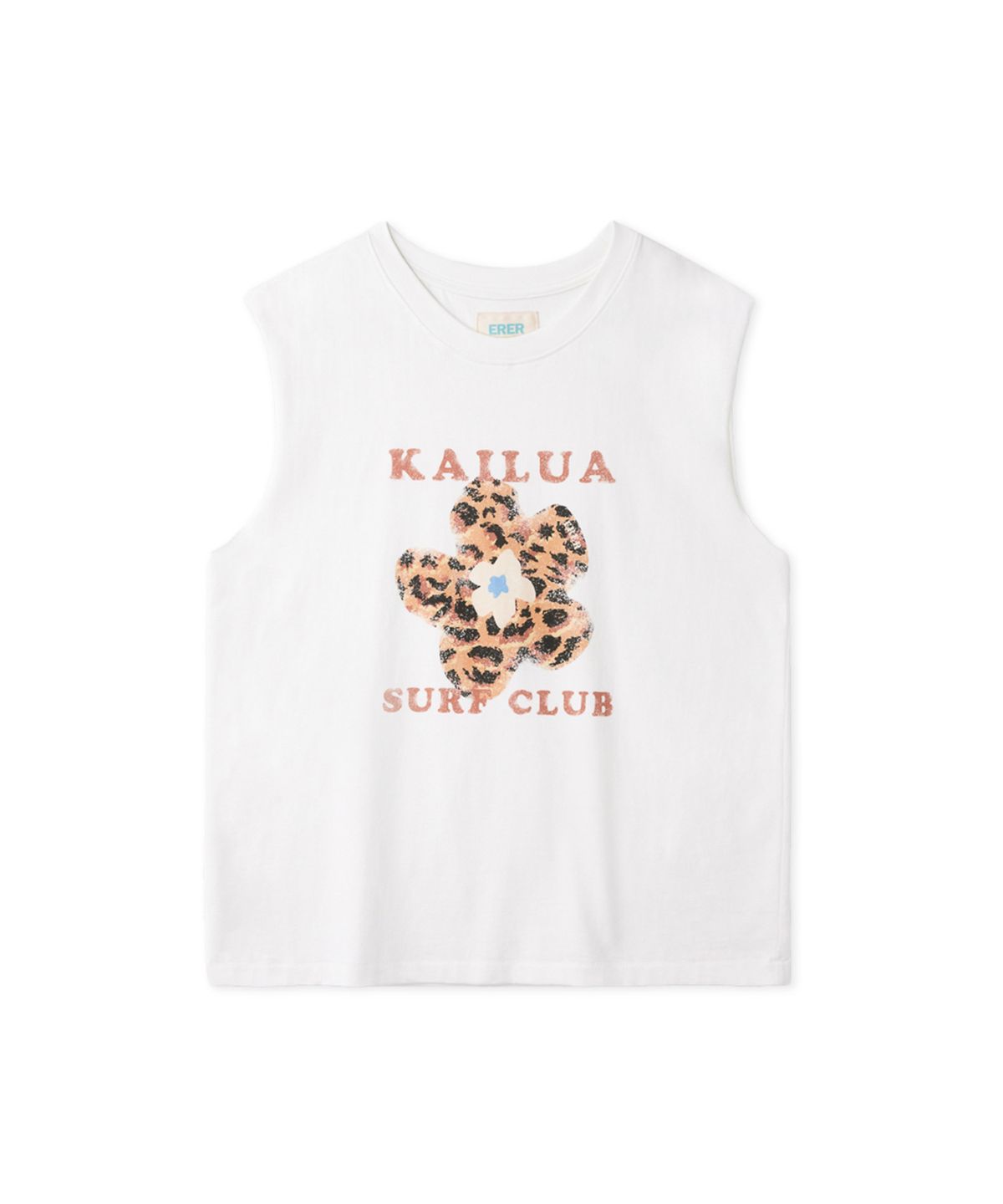 에르에르(ERER) Vintage Leopard Flower Artwork Sleeveless White
