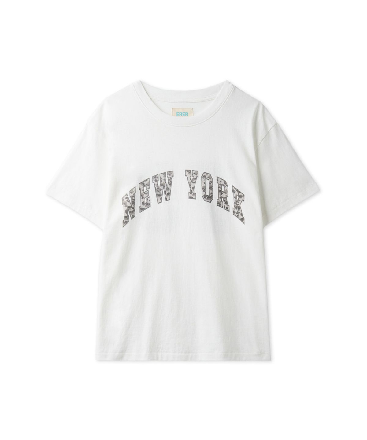 에르에르(ERER) Vintage Leopard New York Artwork T-Shirt White