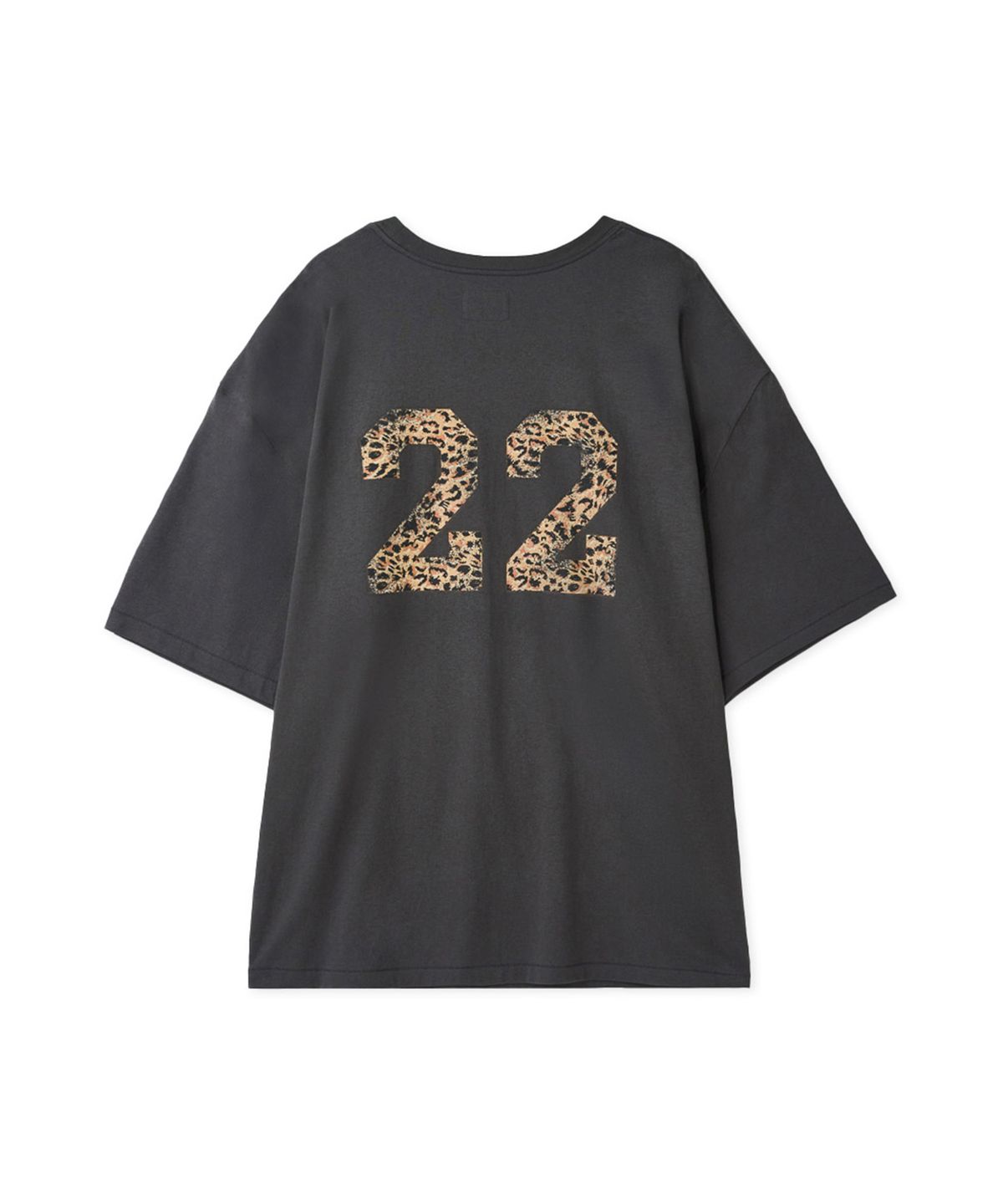 에르에르(ERER) Overfit Vintage Leopard 22 Artwork T-Shirt Charcoal