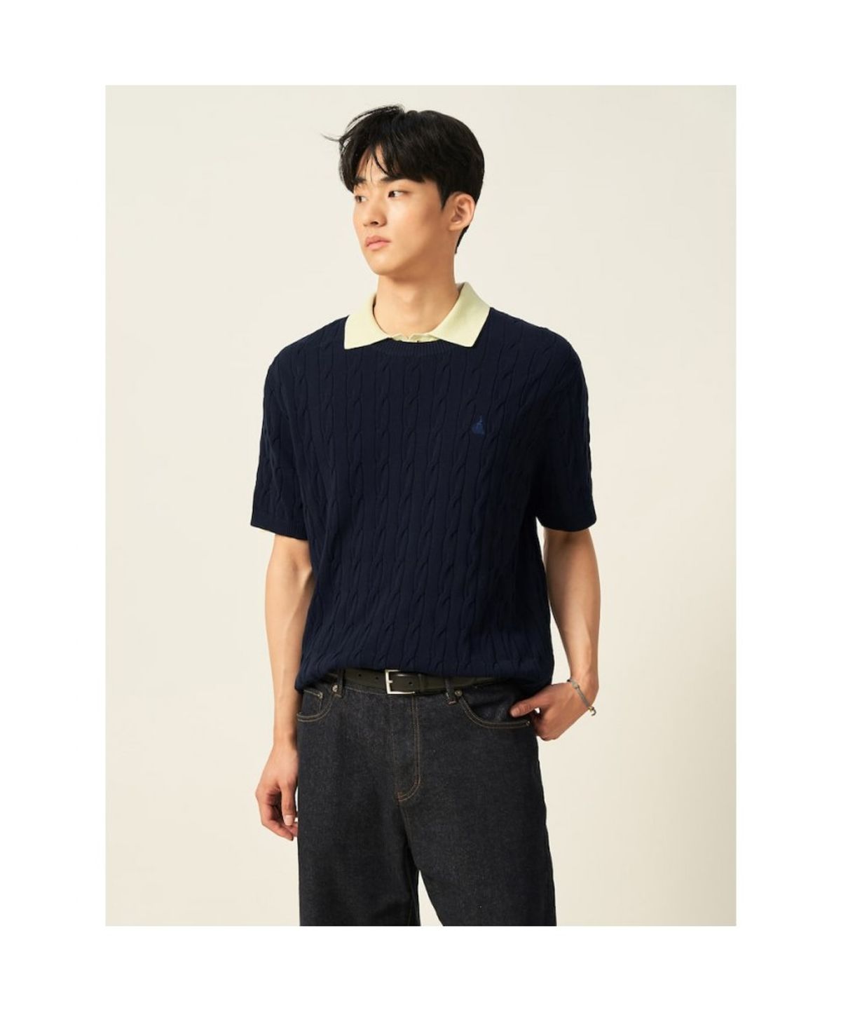 빈폴 멘(BEANPOLE MEN) [빈폴솔솔니트] 케이블 라운드 니트  네이비