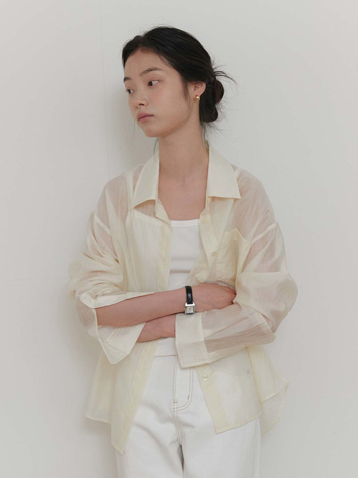 엽페(YUPPE) FLOW BACK SHIRT_CREAM