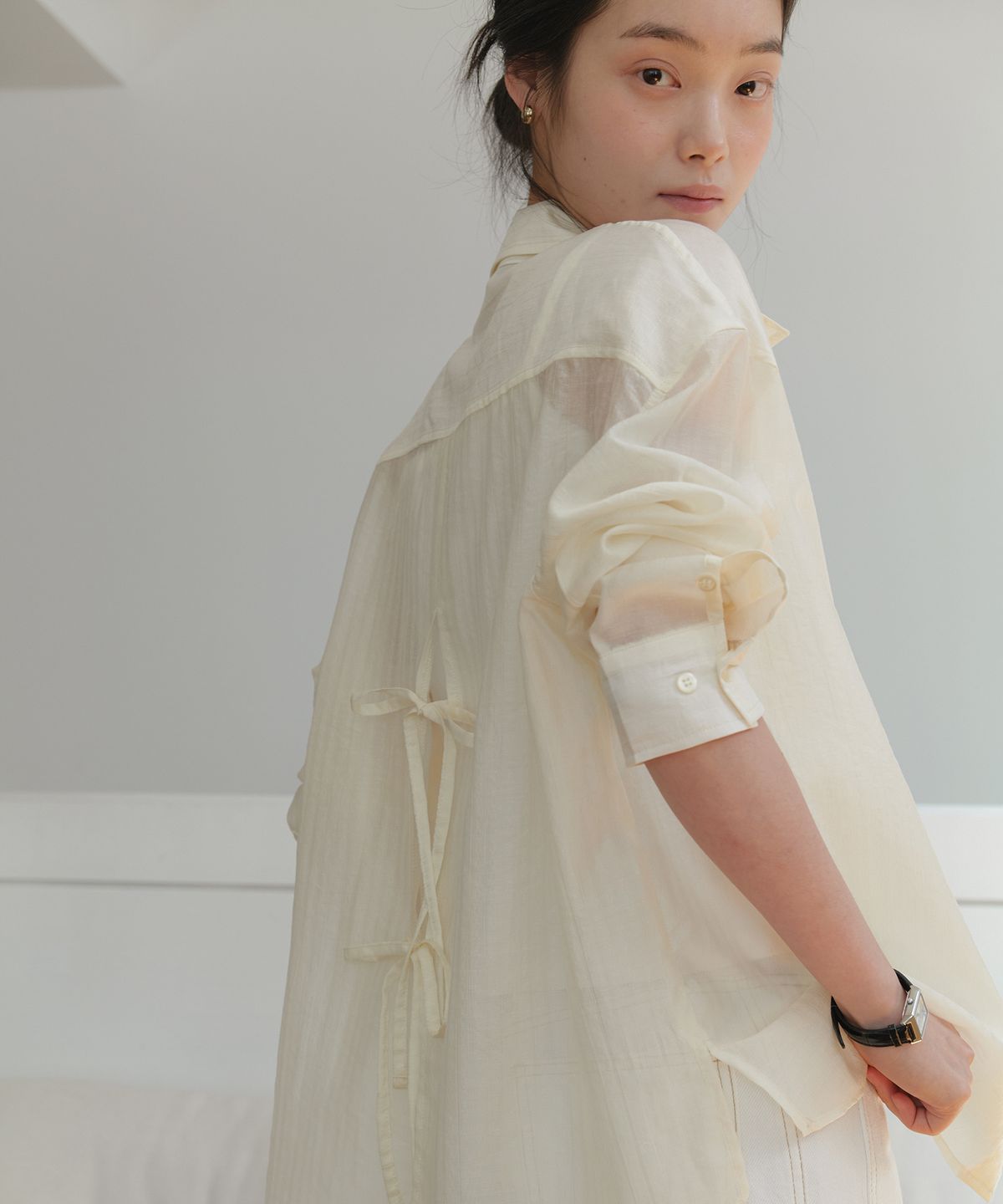 엽페(YUPPE) FLOW BACK SHIRT_CREAM