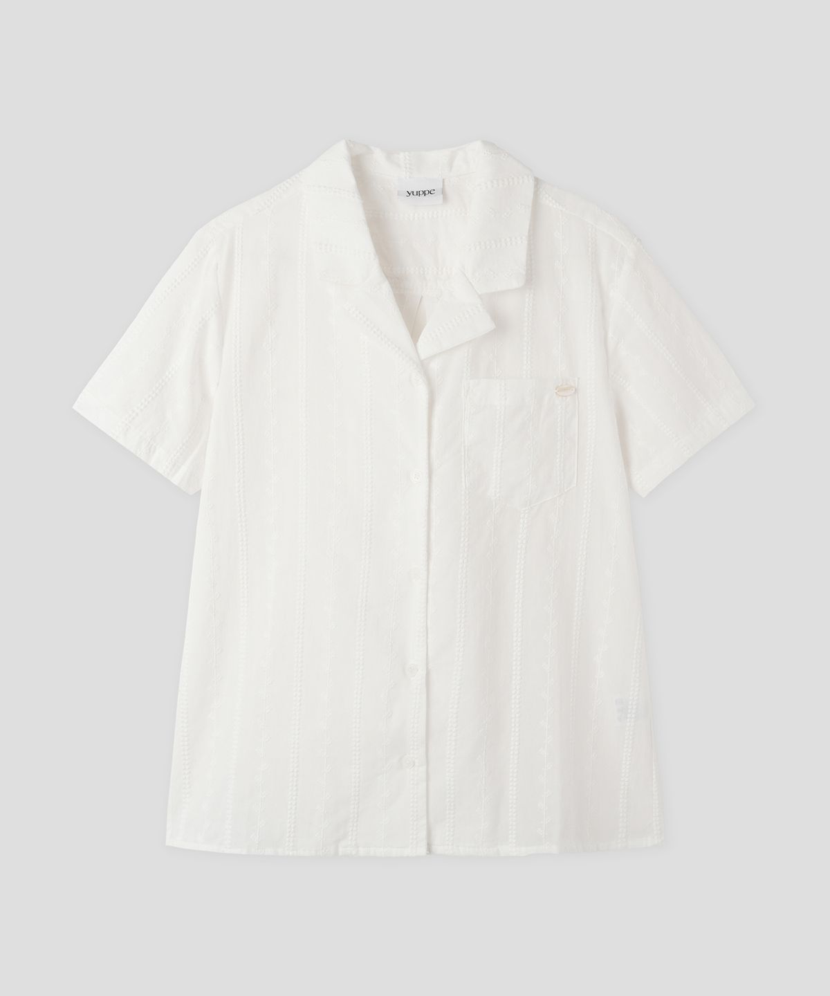 엽페(YUPPE) LACE OLIVE SHIRT_WHITE