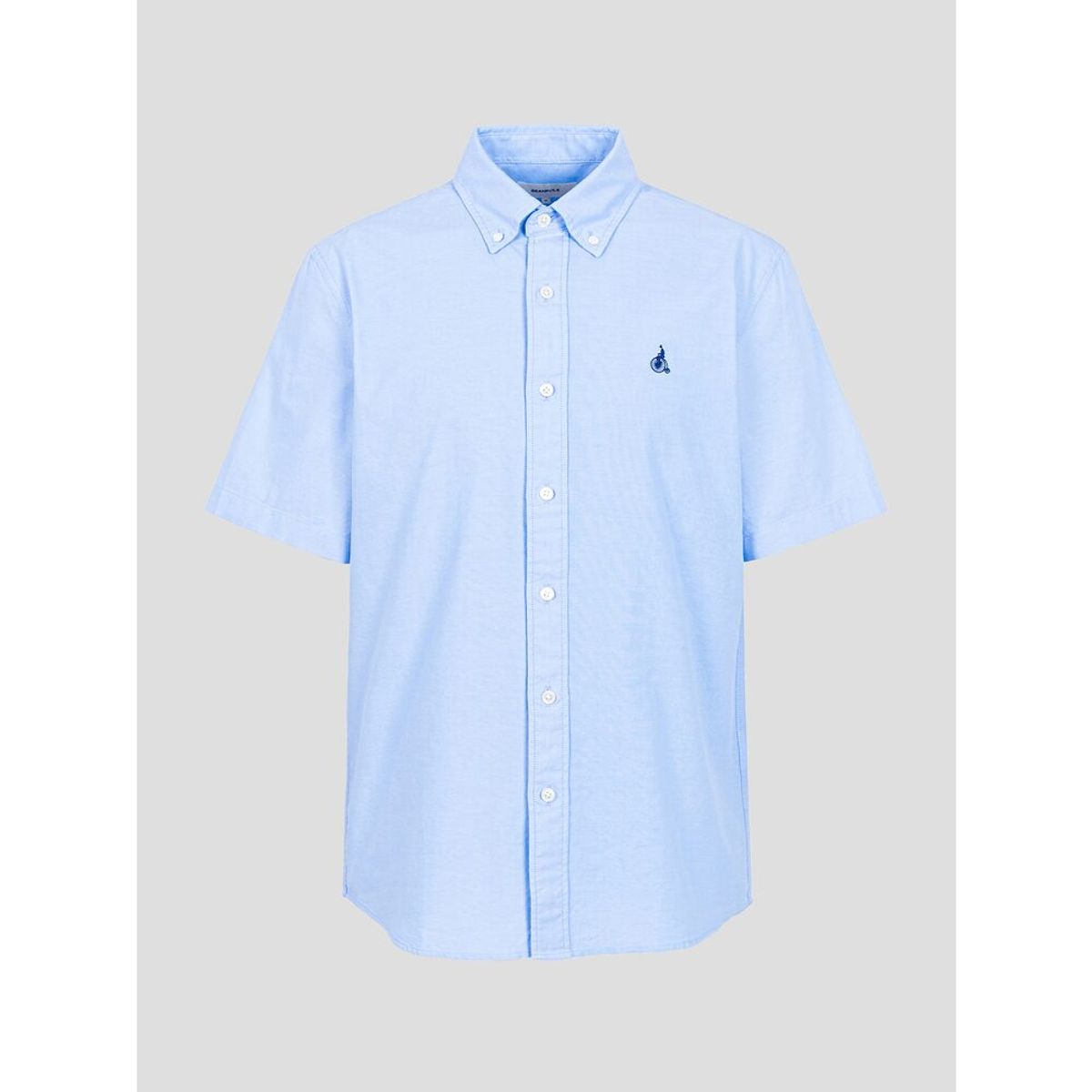 빈폴 멘(BEANPOLE MEN) 옥스퍼드 솔리드 반소매 셔츠  스카이 블루