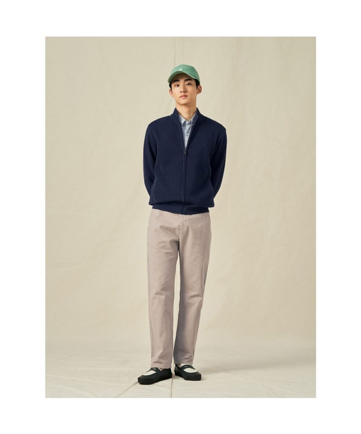 빈폴 멘(BEANPOLE MEN) 투톤 샴브레이 셔츠  그린