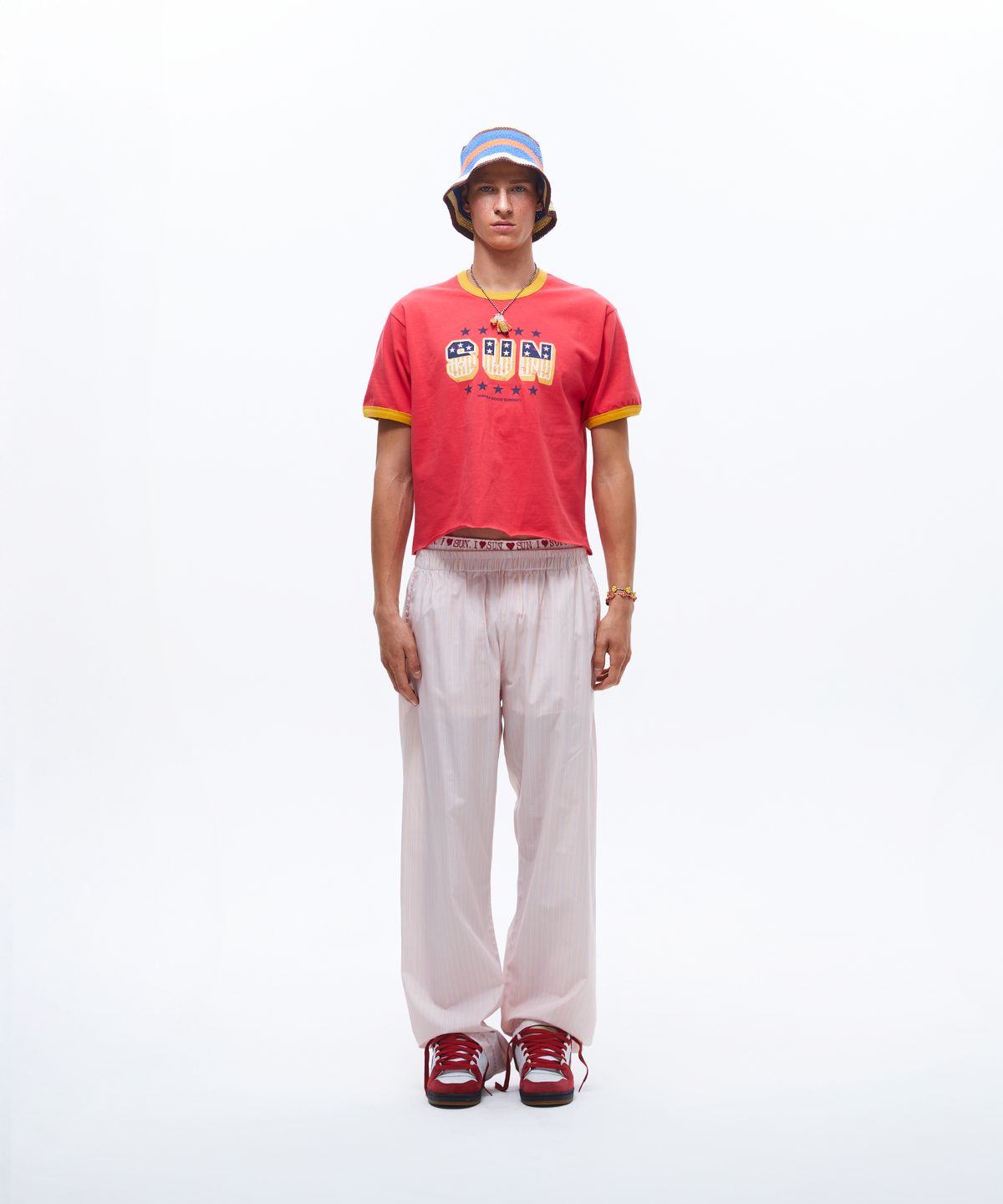 선데이후르츠마켓(SUNDAY FRUIT MARKET) BEACH STRIPE PANT PINK