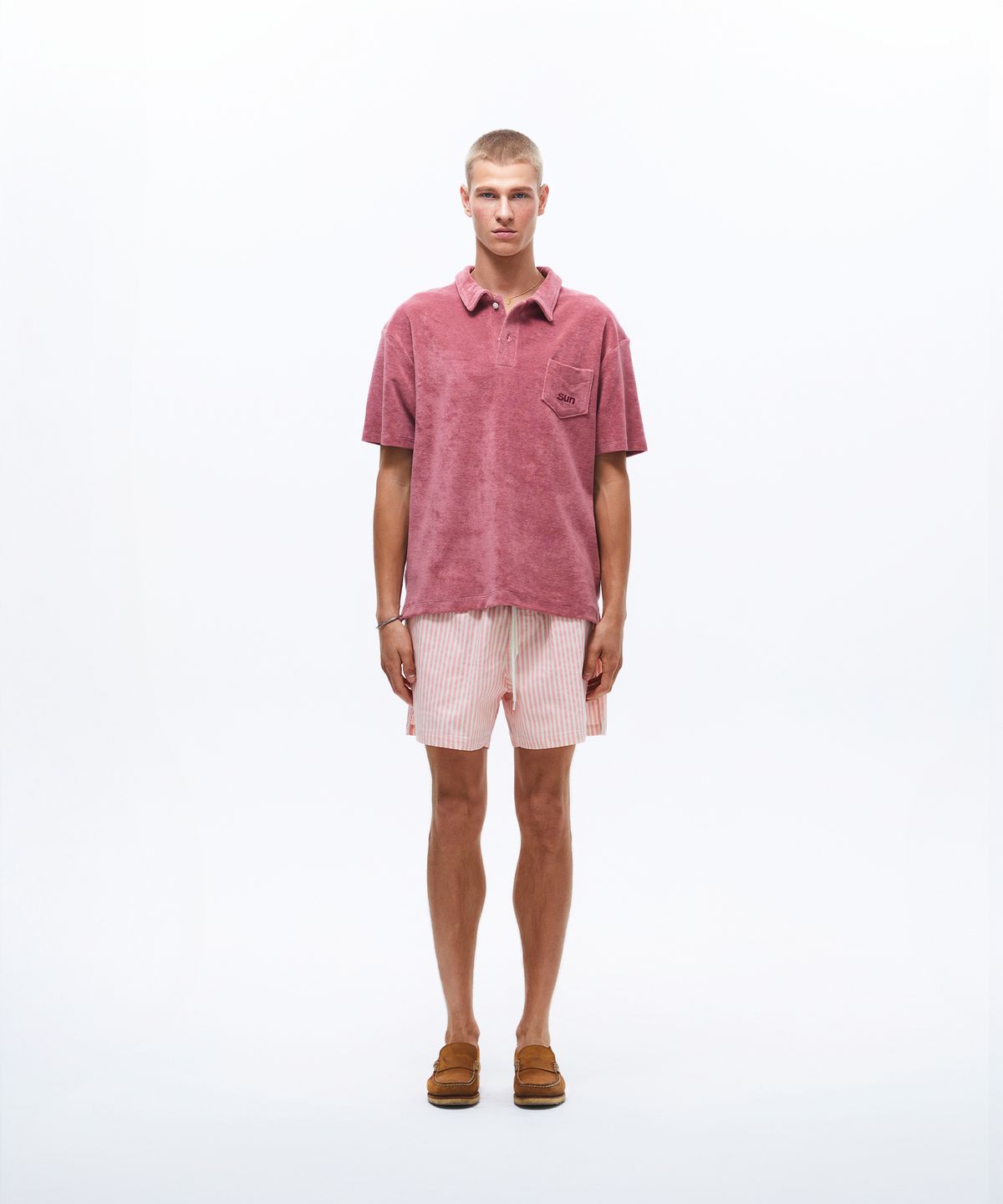 선데이후르츠마켓(SUNDAY FRUIT MARKET) TERRY COLLAR TEE PINK