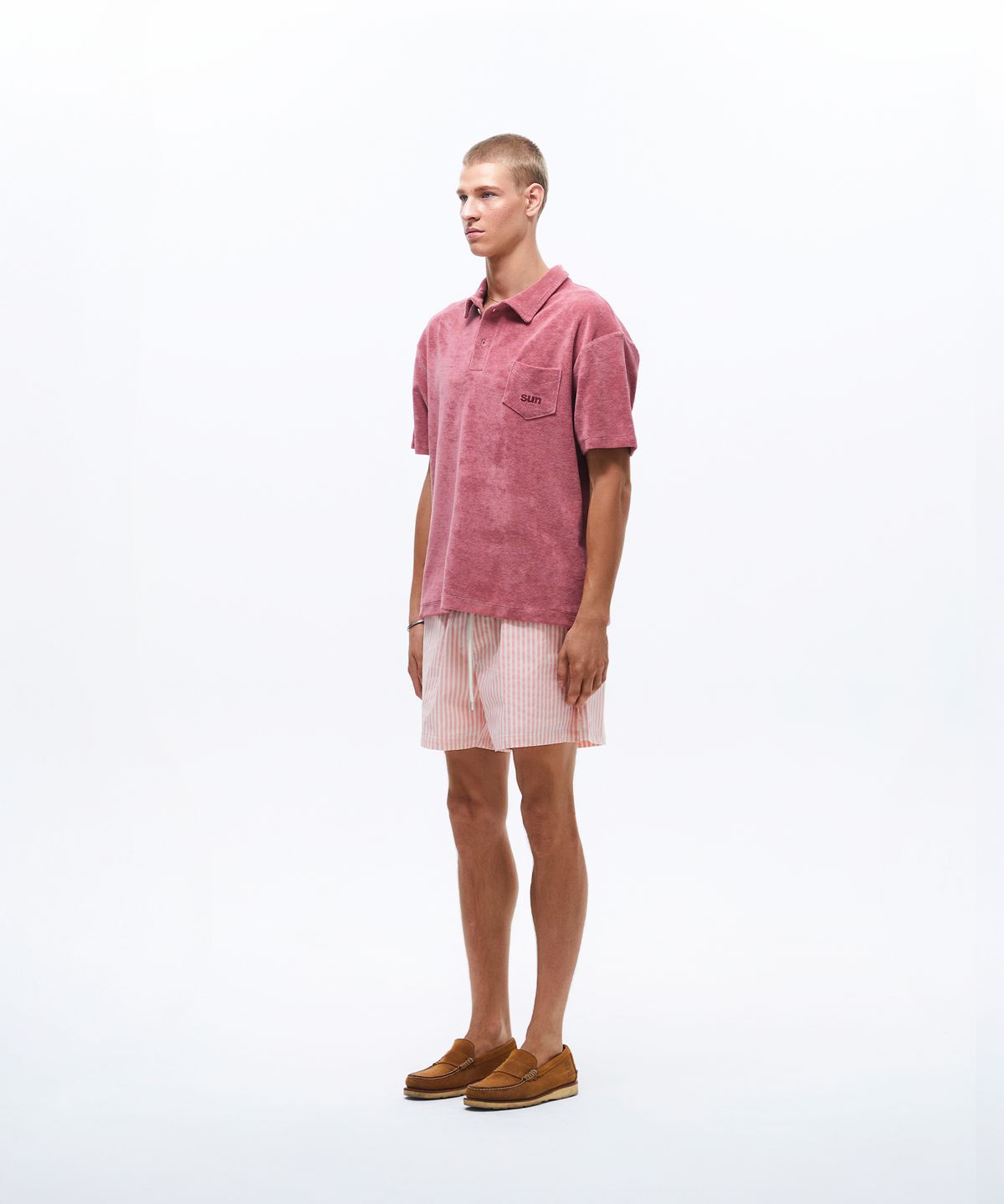 선데이후르츠마켓(SUNDAY FRUIT MARKET) TERRY COLLAR TEE PINK