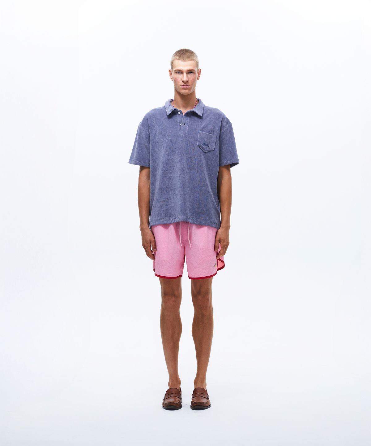 선데이후르츠마켓(SUNDAY FRUIT MARKET) TERRY COLLAR TEE NAVY