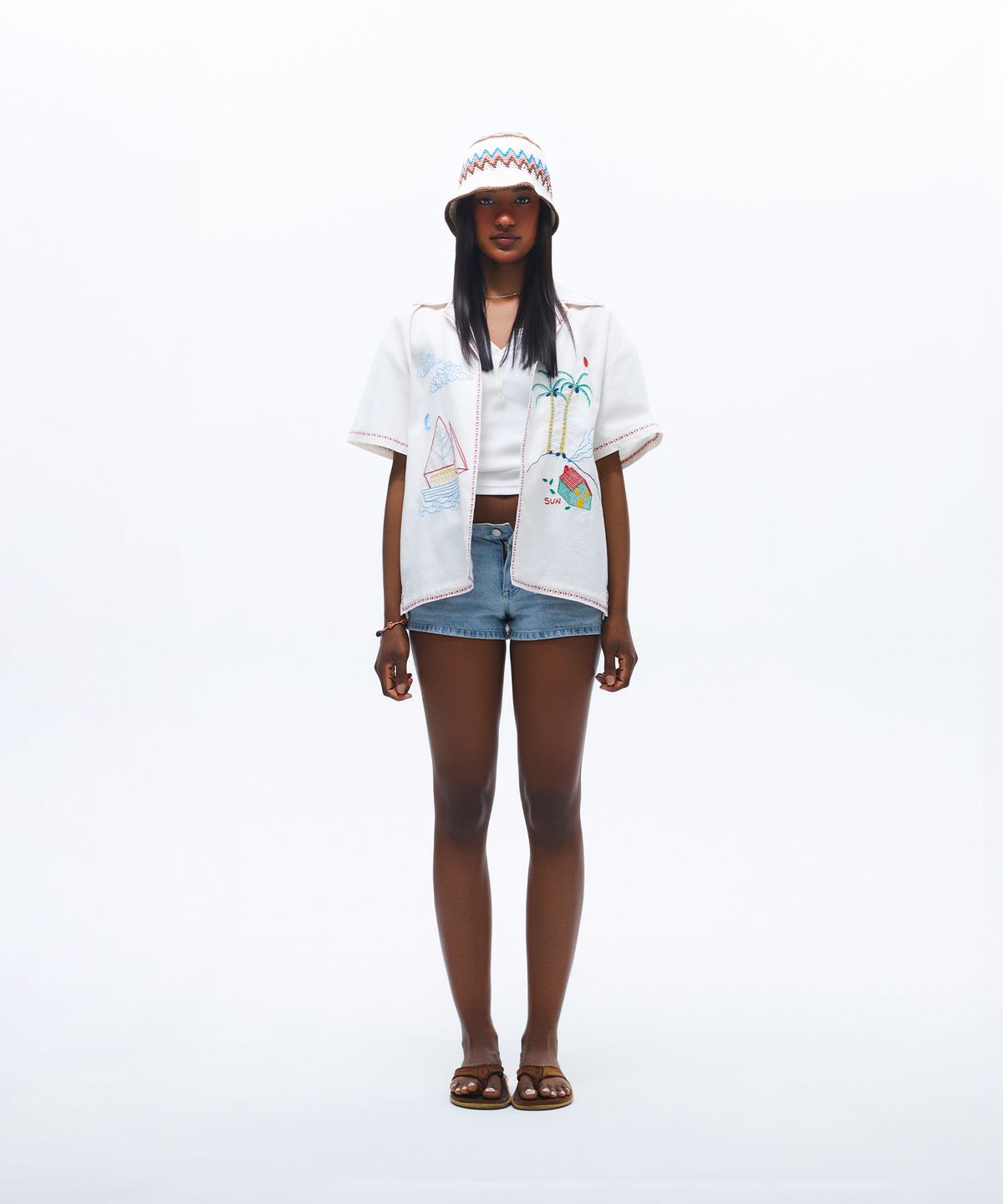 선데이후르츠마켓(SUNDAY FRUIT MARKET) SUN BEACH SHIRT IVORY
