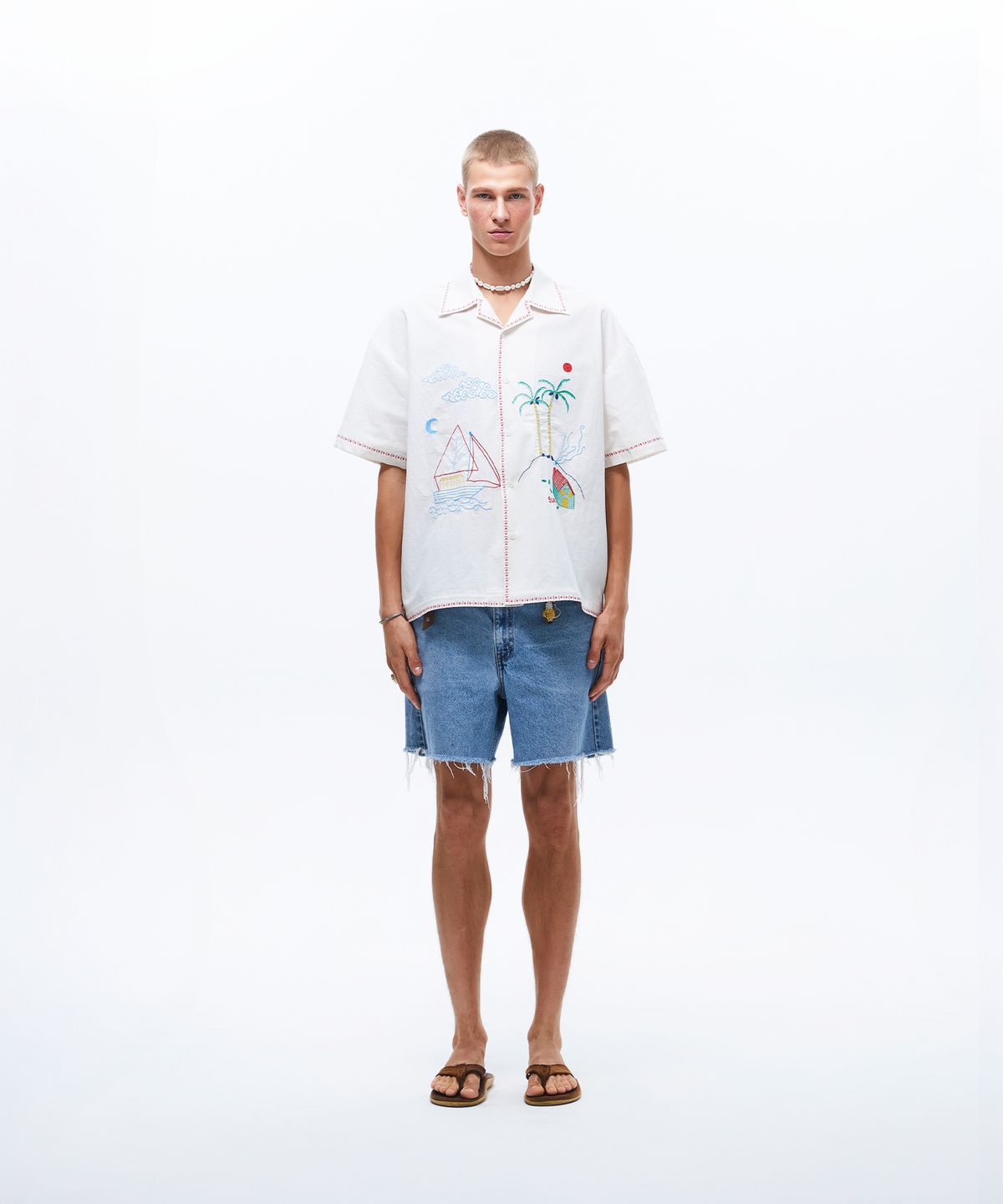 선데이후르츠마켓(SUNDAY FRUIT MARKET) SUN BEACH SHIRT IVORY