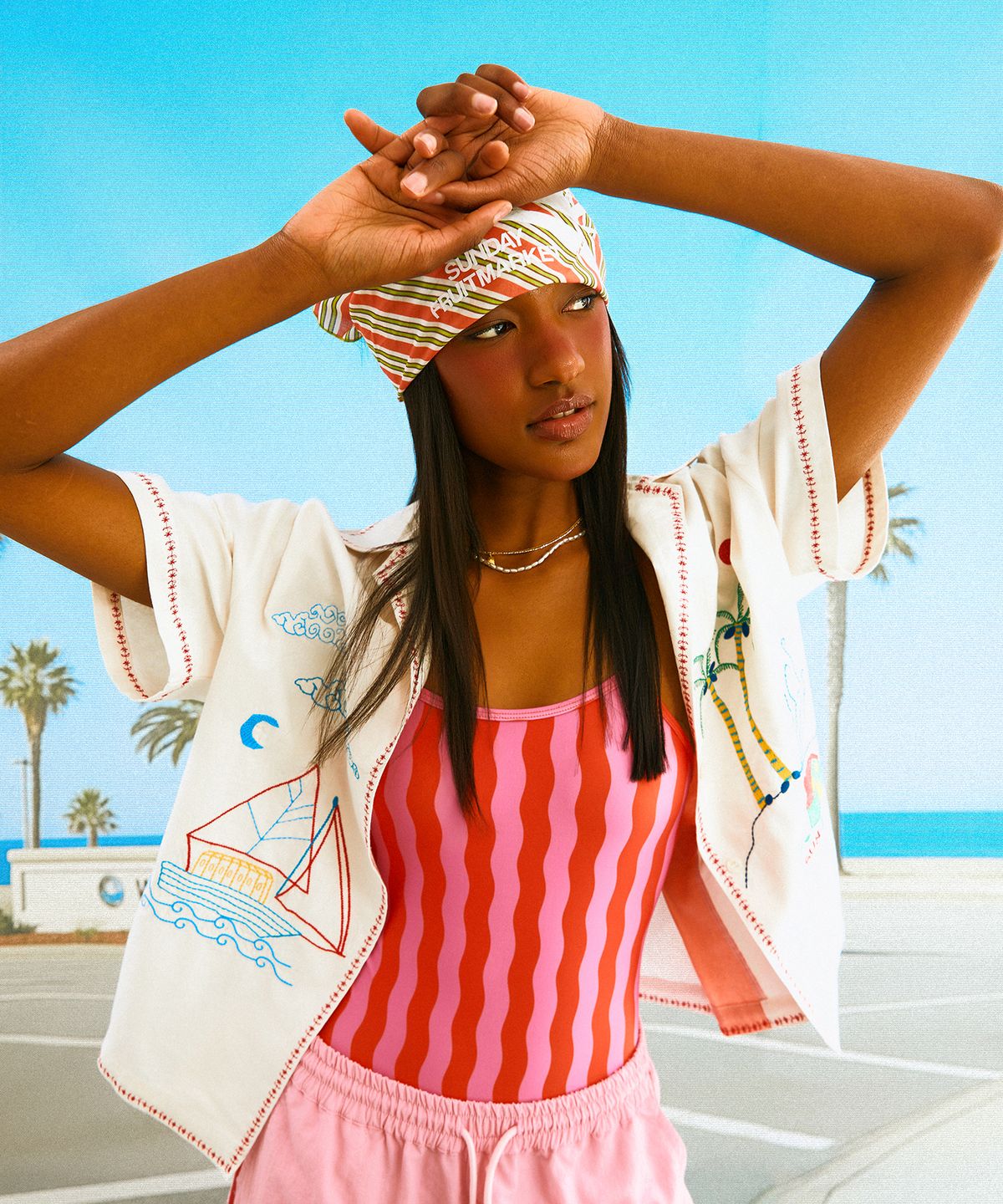 선데이후르츠마켓(SUNDAY FRUIT MARKET) SUN BEACH SHIRT IVORY