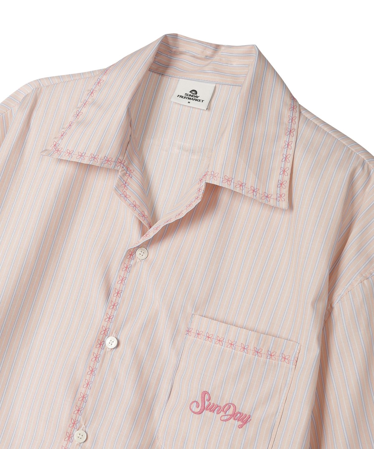 선데이후르츠마켓(SUNDAY FRUIT MARKET) SUNDAY STRIPE SHIRT PINK
