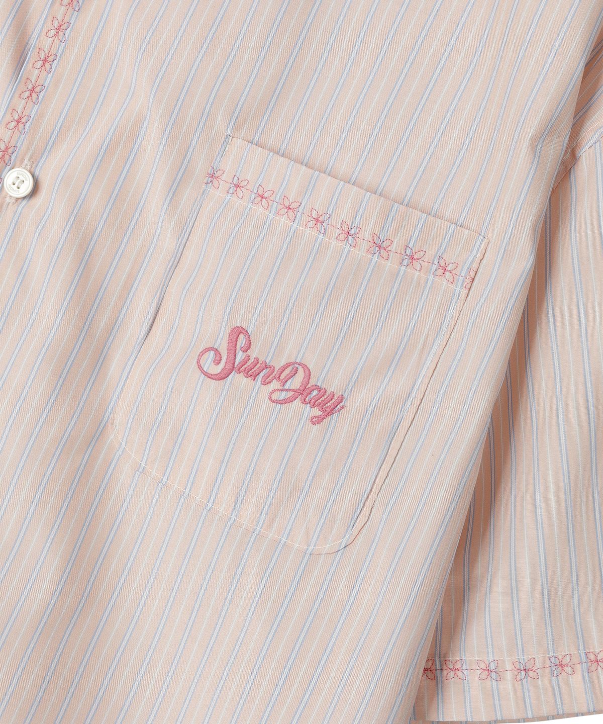 선데이후르츠마켓(SUNDAY FRUIT MARKET) SUNDAY STRIPE SHIRT PINK