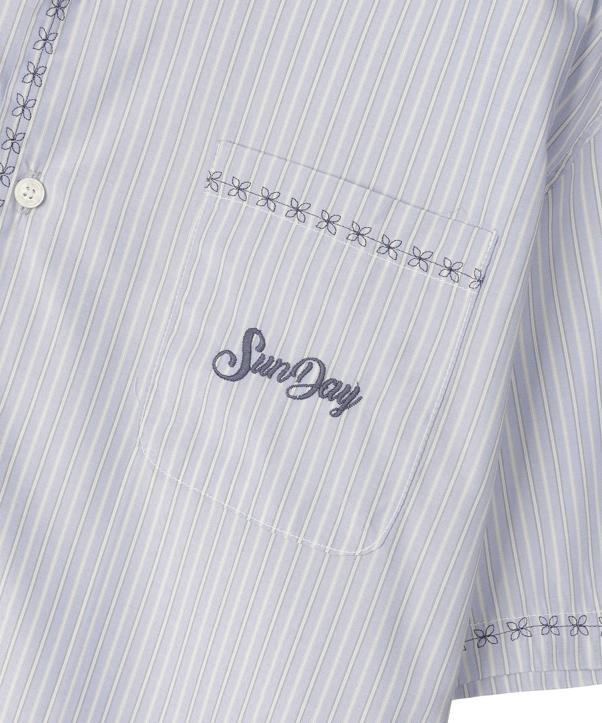 선데이후르츠마켓(SUNDAY FRUIT MARKET) SUNDAY STRIPE SHIRT SKYBLUE