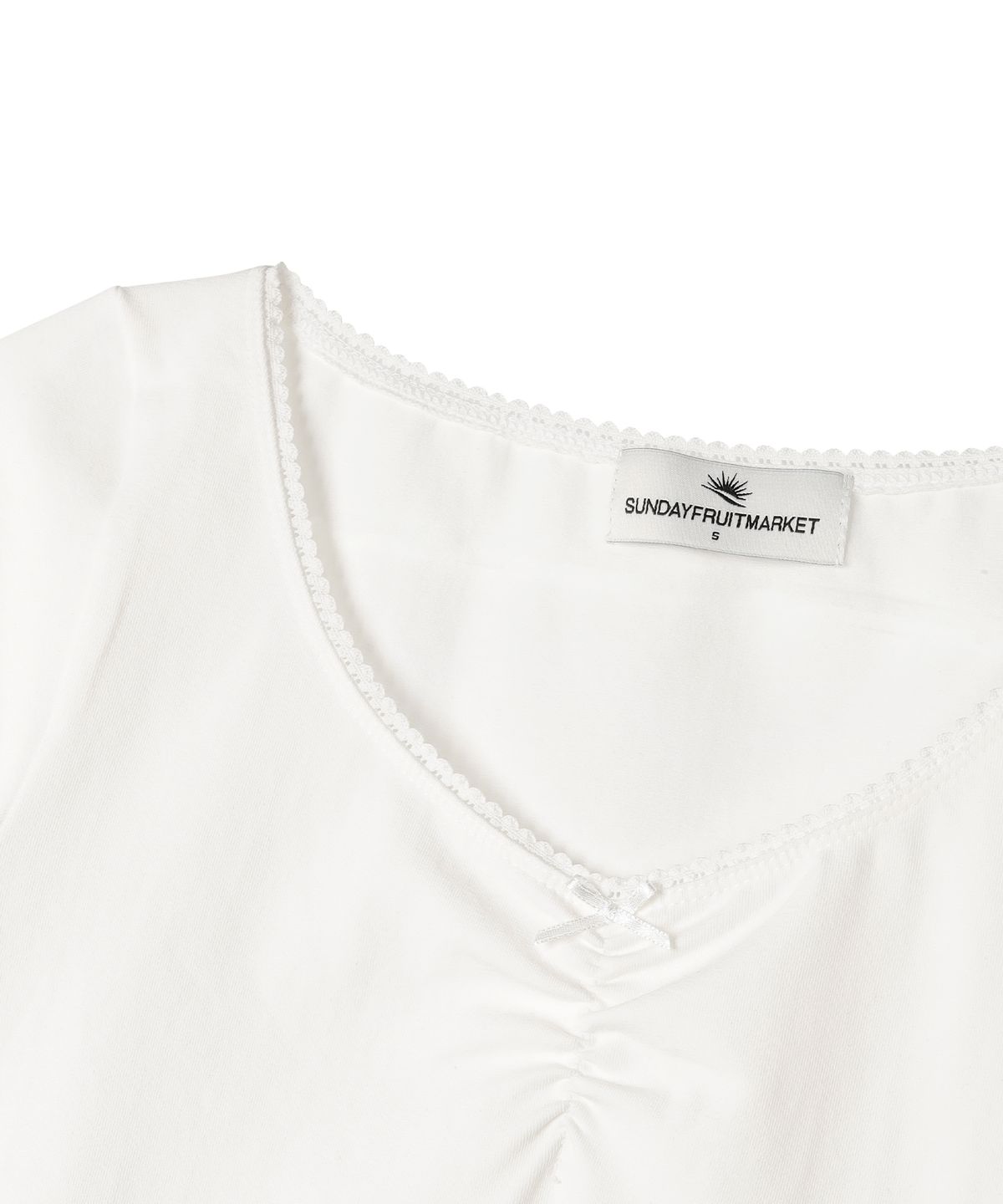 선데이후르츠마켓(SUNDAY FRUIT MARKET) W) LACE CAP SLEEVE TEE IVORY