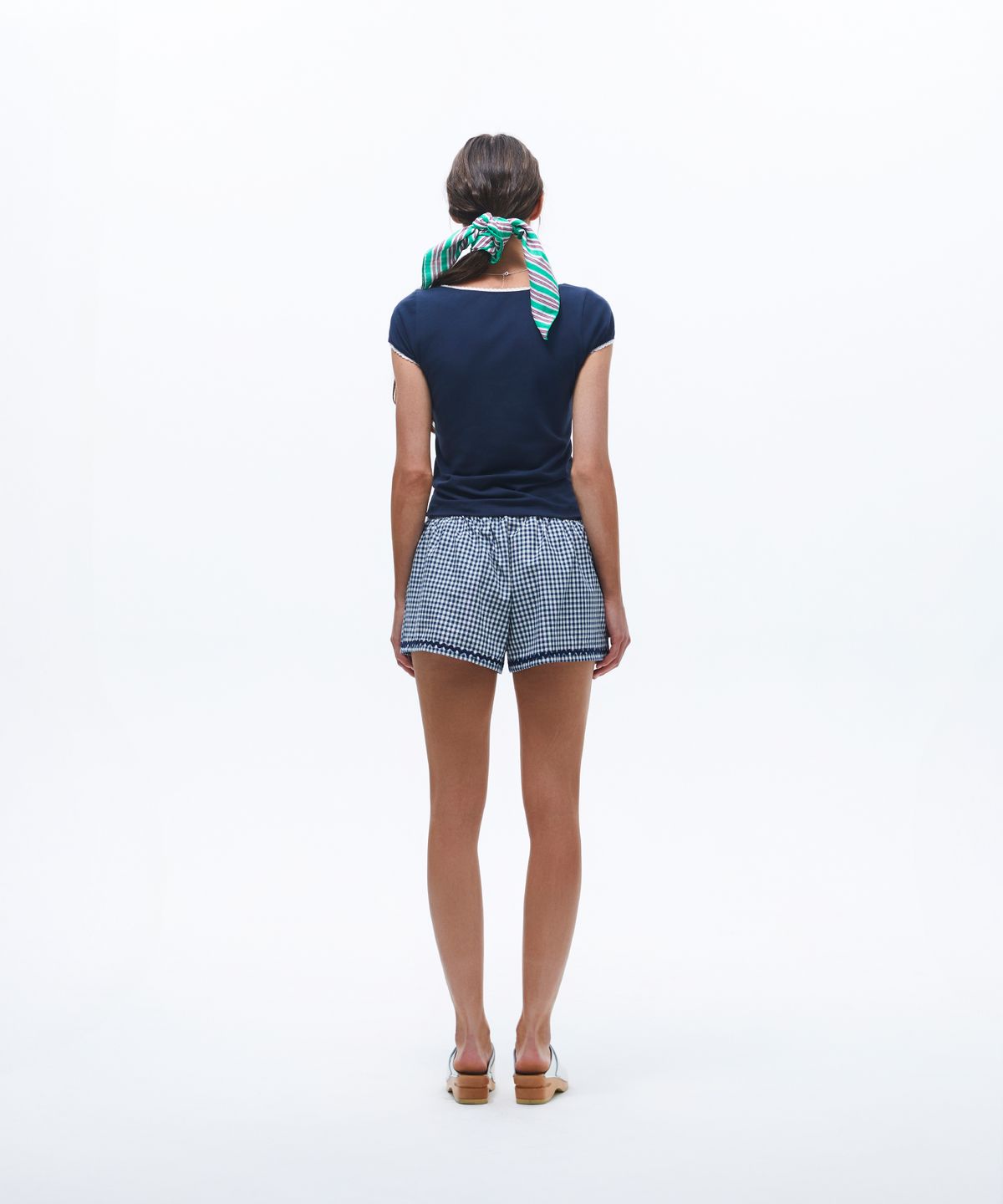 선데이후르츠마켓(SUNDAY FRUIT MARKET) W) LACE CAP SLEEVE TEE NAVY