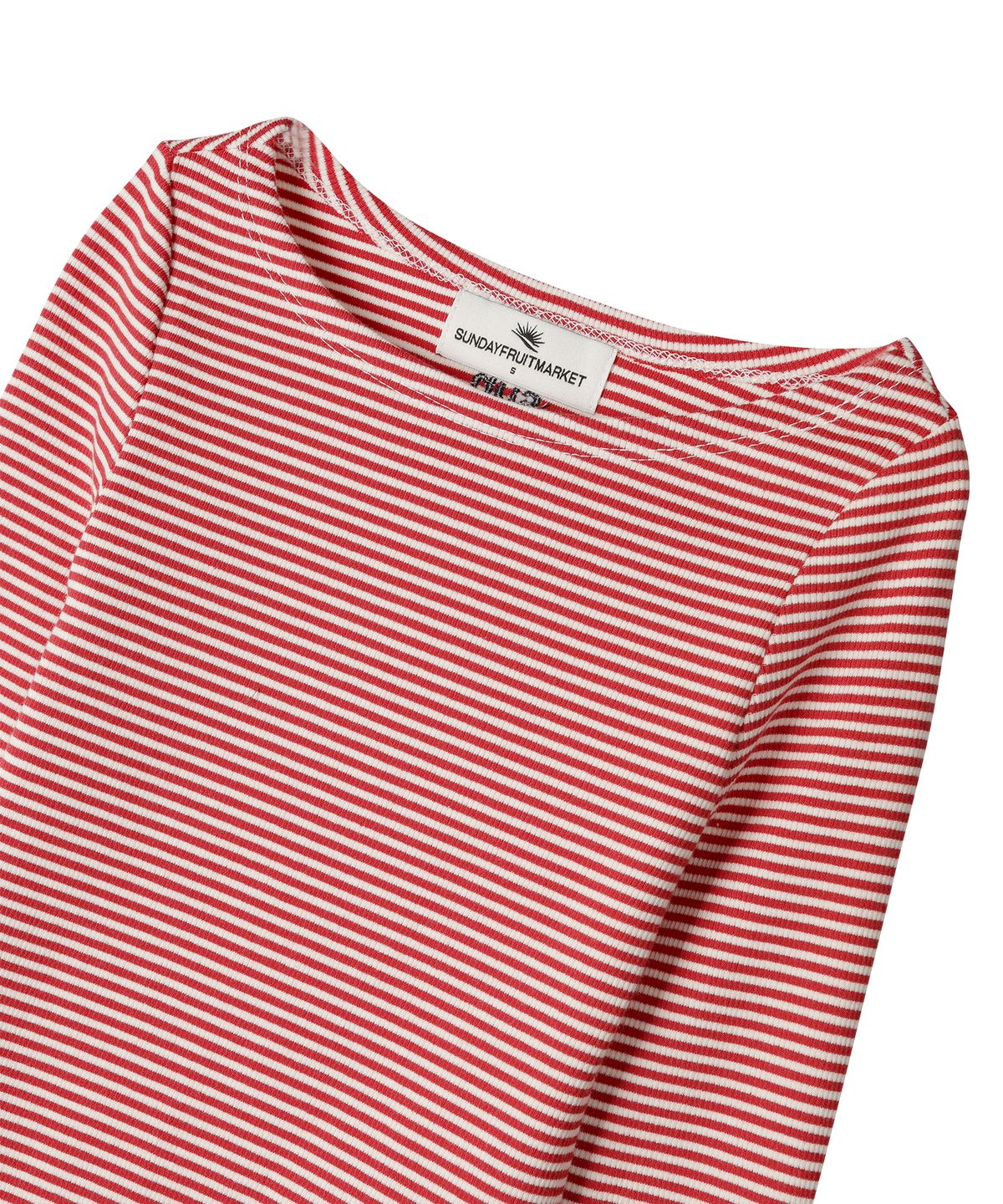 선데이후르츠마켓(SUNDAY FRUIT MARKET) W) STRIPE BOATNECK TEE RED