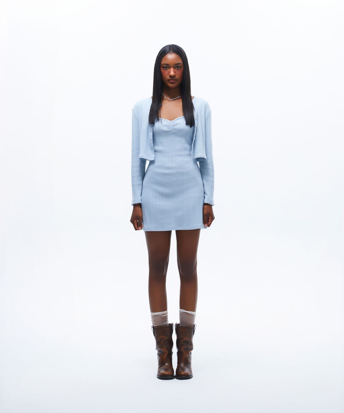 선데이후르츠마켓(SUNDAY FRUIT MARKET) W) EYELET DRESS SKYBLUE