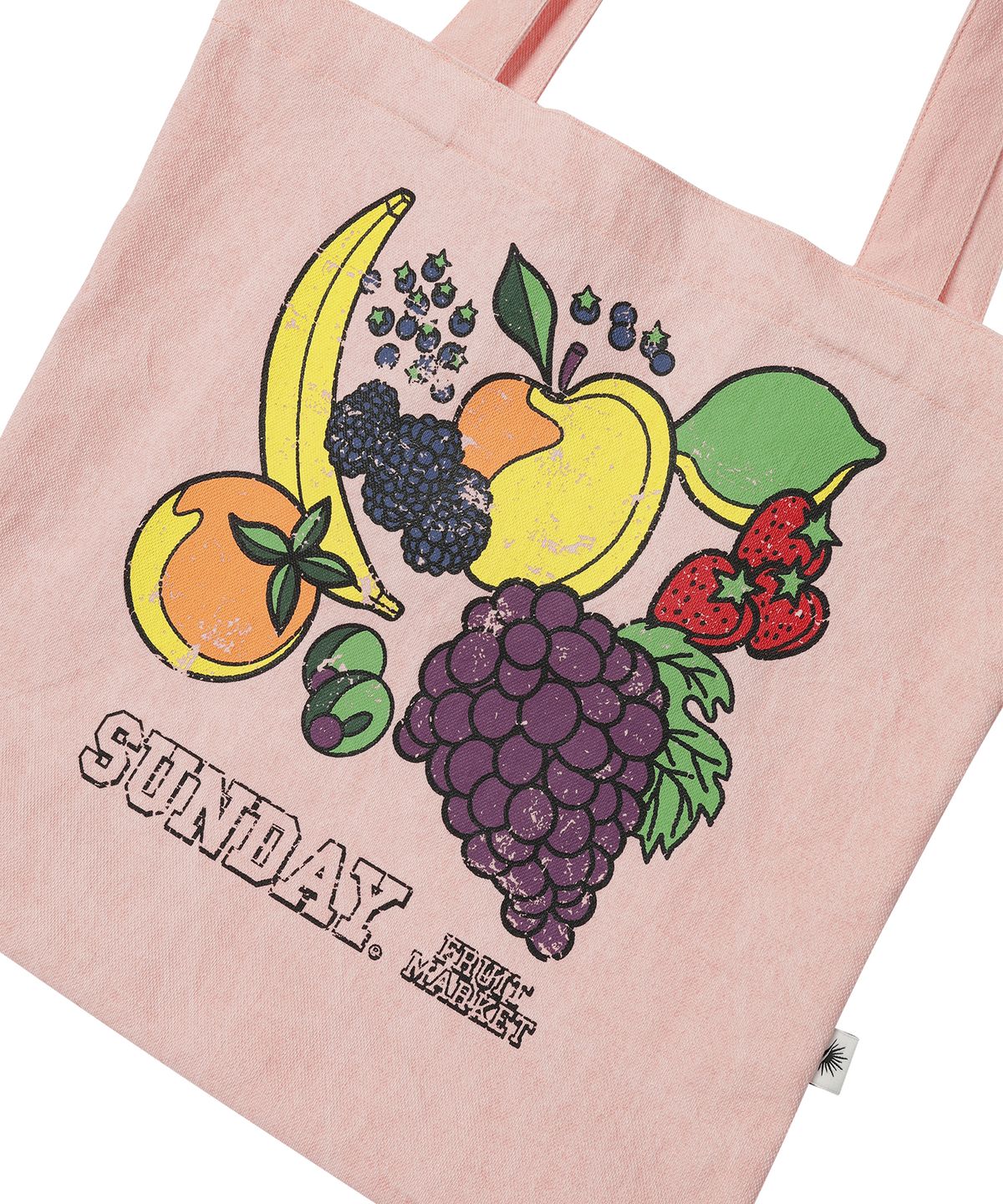 선데이후르츠마켓(SUNDAY FRUIT MARKET) FRUIT WASHED TOTE BAG PINK