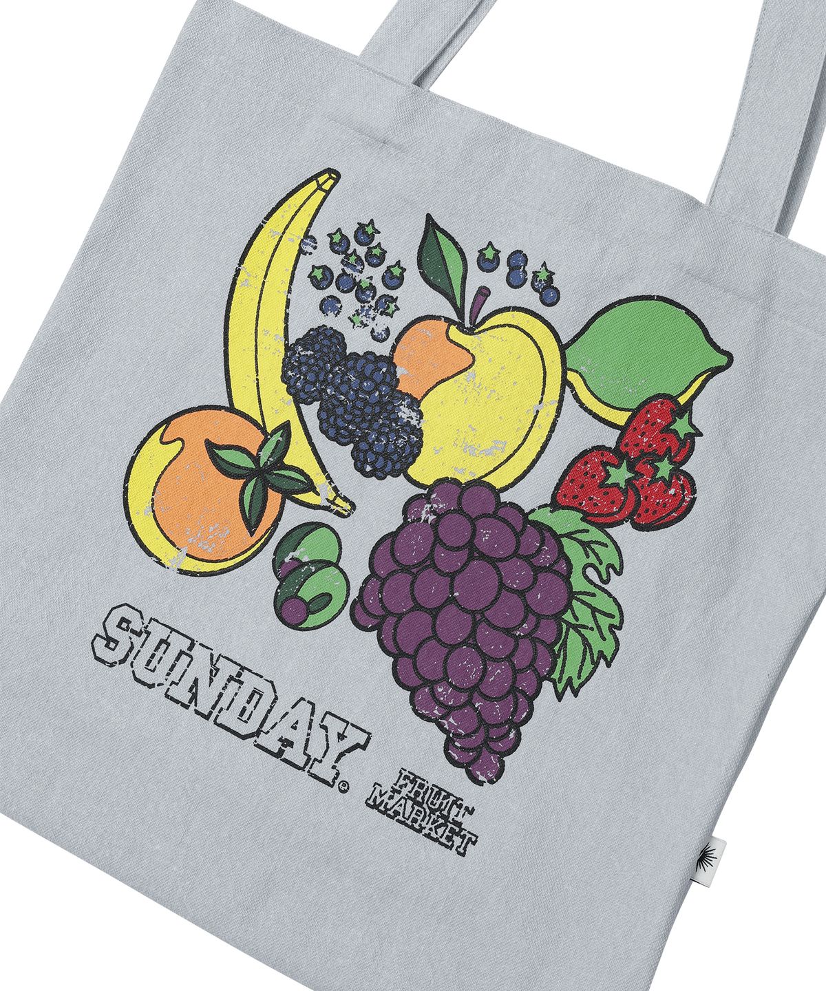 선데이후르츠마켓(SUNDAY FRUIT MARKET) FRUIT WASHED TOTE BAG SKYBLUE