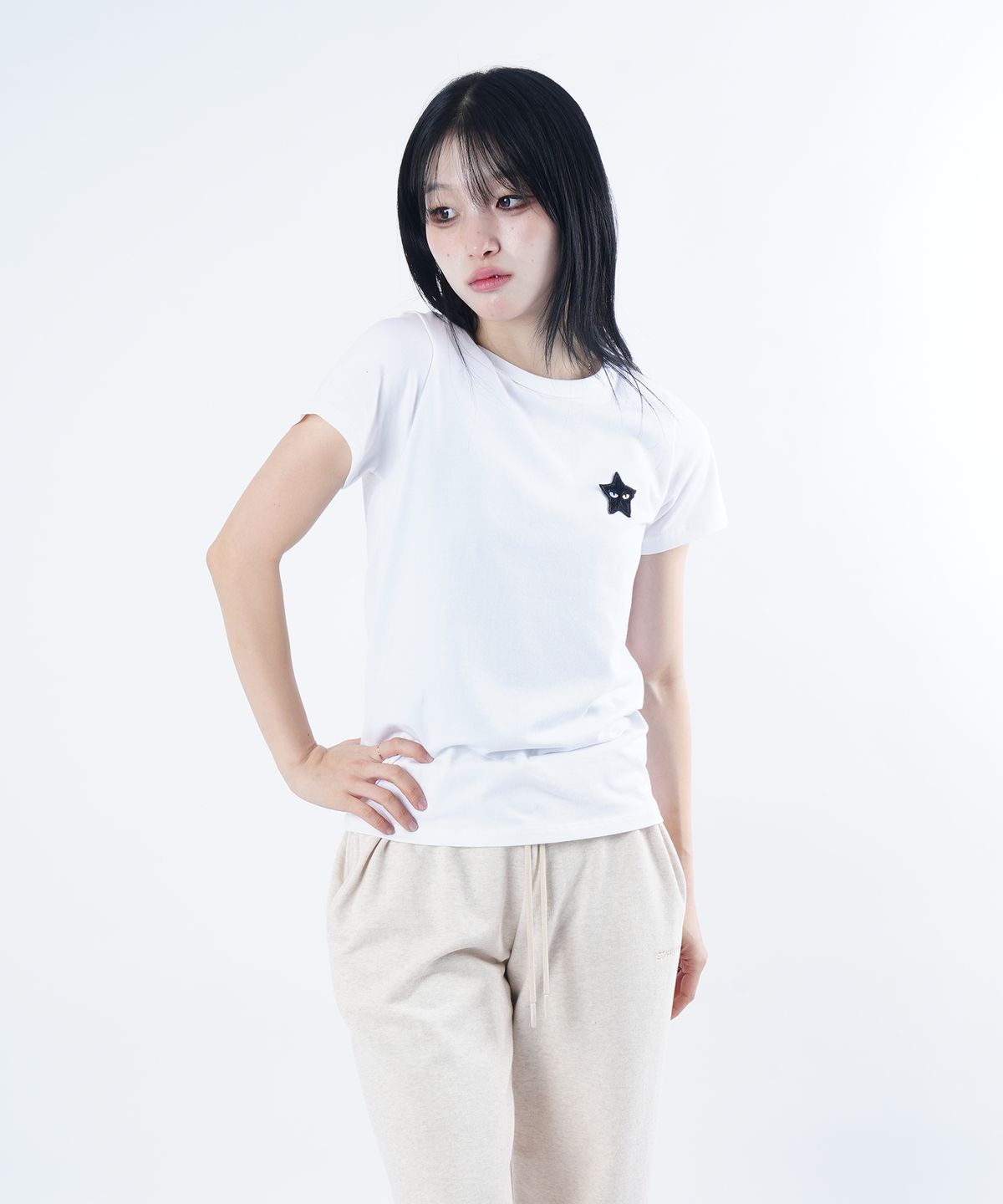 스태리 아이드(STARRYEYED) 모달 스탠다드핏 반팔 티셔츠 (화이트)