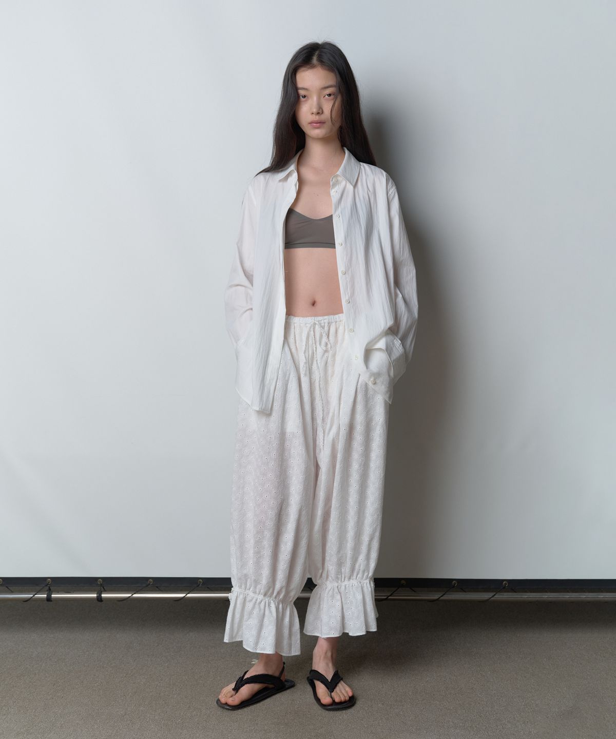 보프(VOEF) 올리 릴렉스드 코튼 나일론 셔츠 (아이보리)