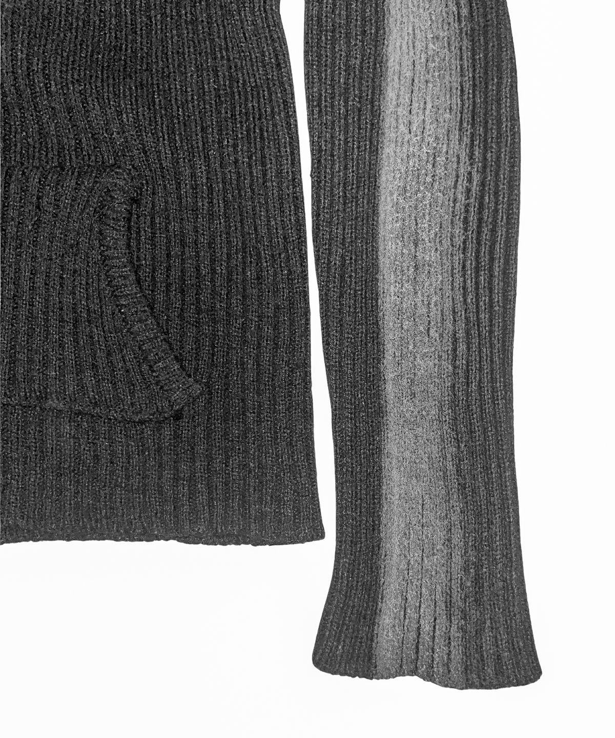 스모크어스타(SMOKEASTAR) SPRAYED STAR KNIT HOODIE (BLACK)