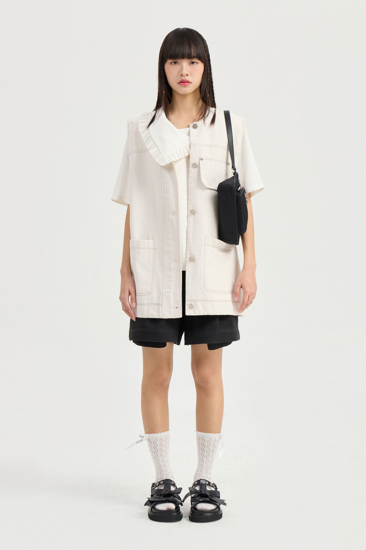 럭키슈에뜨(LUCKY CHOUETTE) Out Pocket Vest (ivory) LFVAM25400IVX