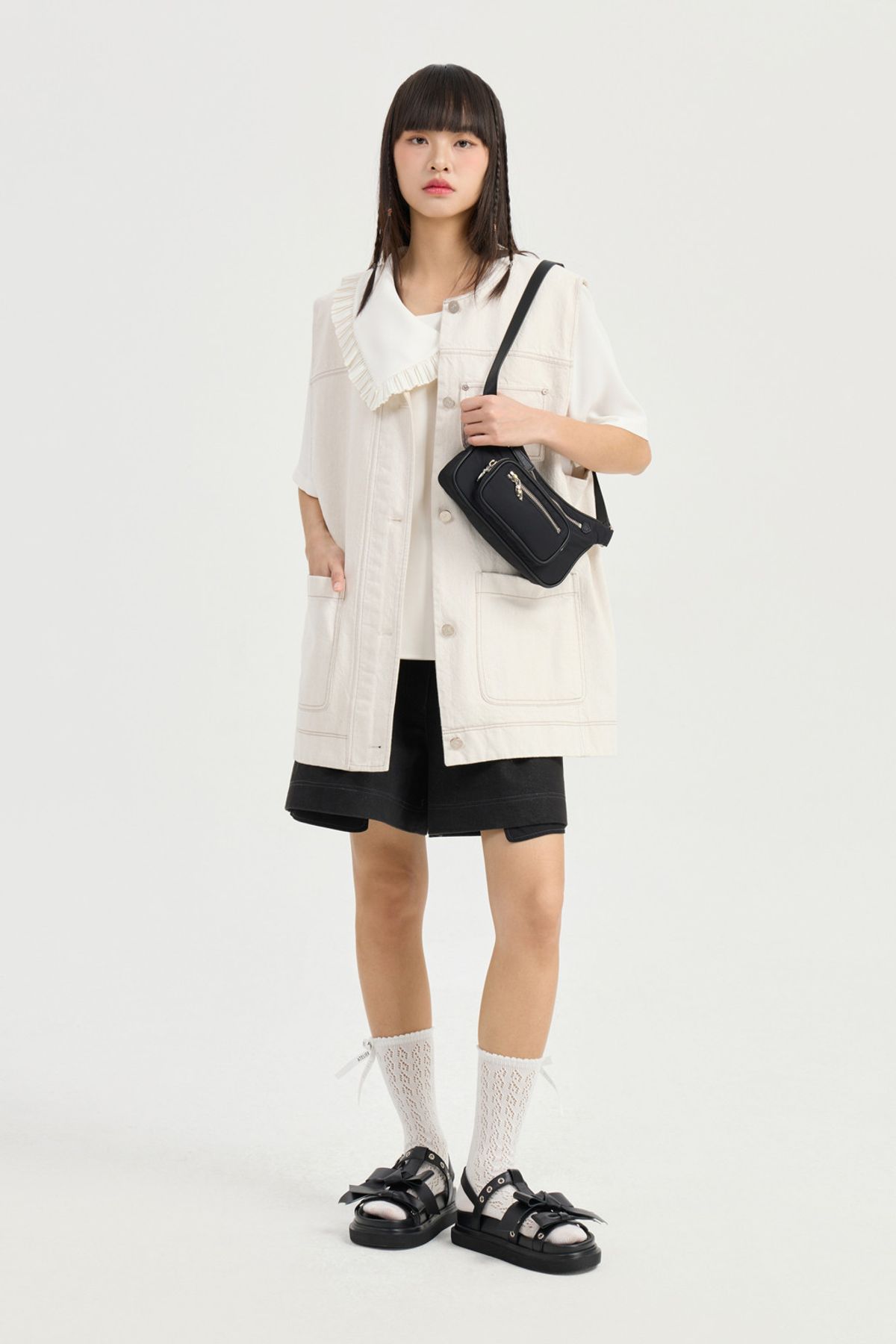 럭키슈에뜨(LUCKY CHOUETTE) Out Pocket Vest (ivory) LFVAM25400IVX
