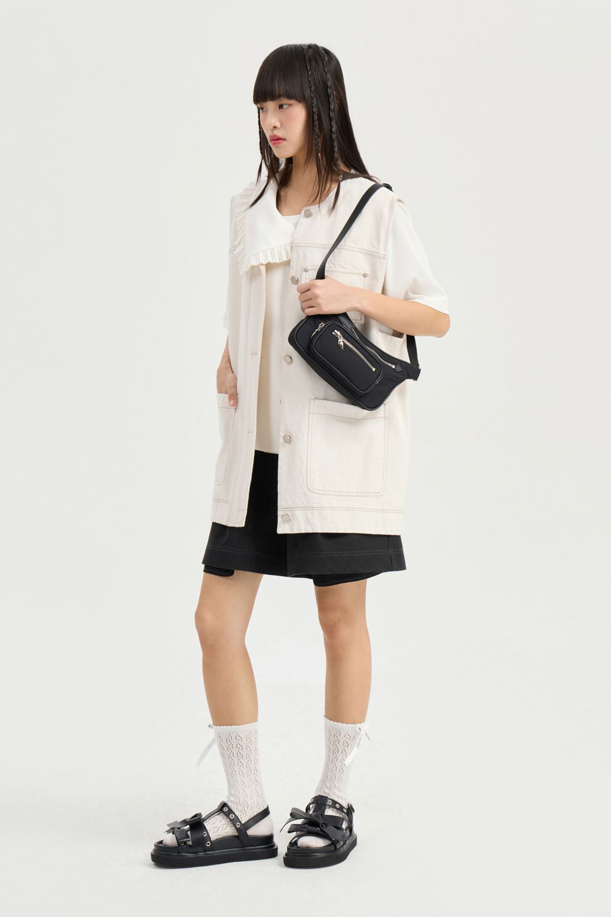 럭키슈에뜨(LUCKY CHOUETTE) Out Pocket Vest (ivory) LFVAM25400IVX