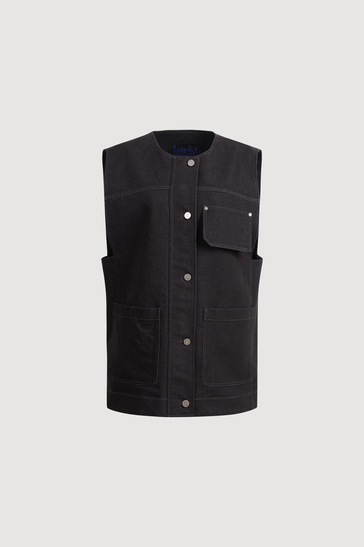 럭키슈에뜨(LUCKY CHOUETTE) Out Pocket Vest (black) LFVAM25400BKX