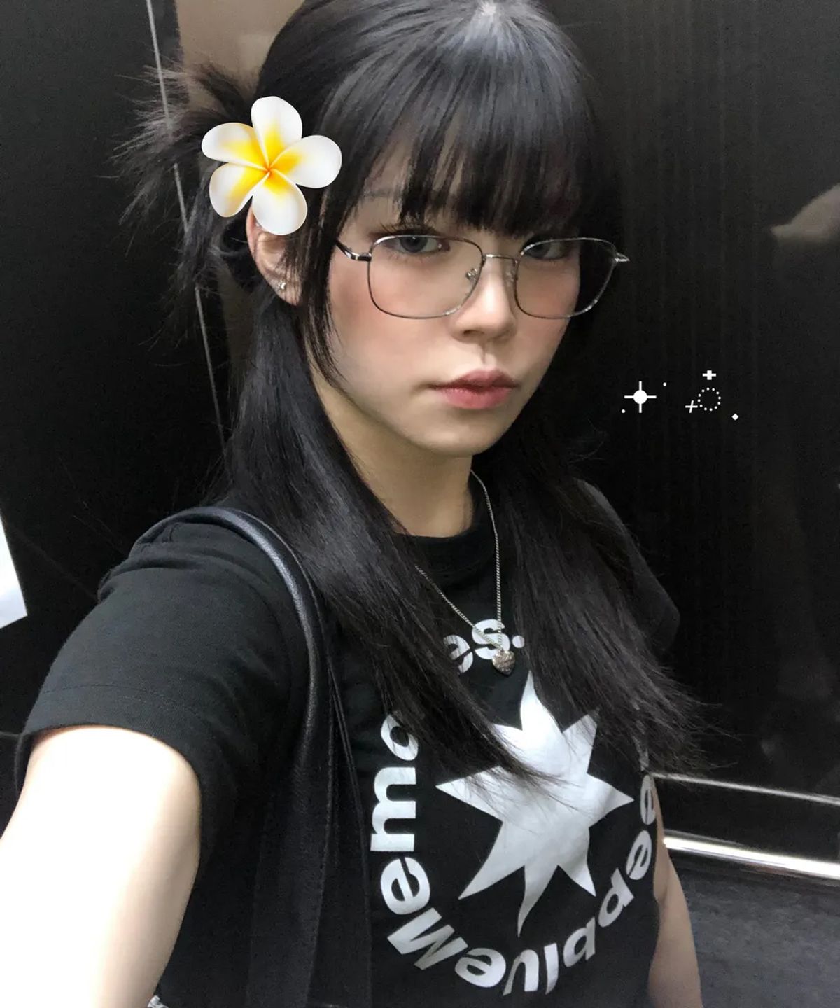 마이딥블루메모리즈(MY DEEP BLUE MEMORIES) (W)MM CROP ROUND LOGO TEE (BLACK)