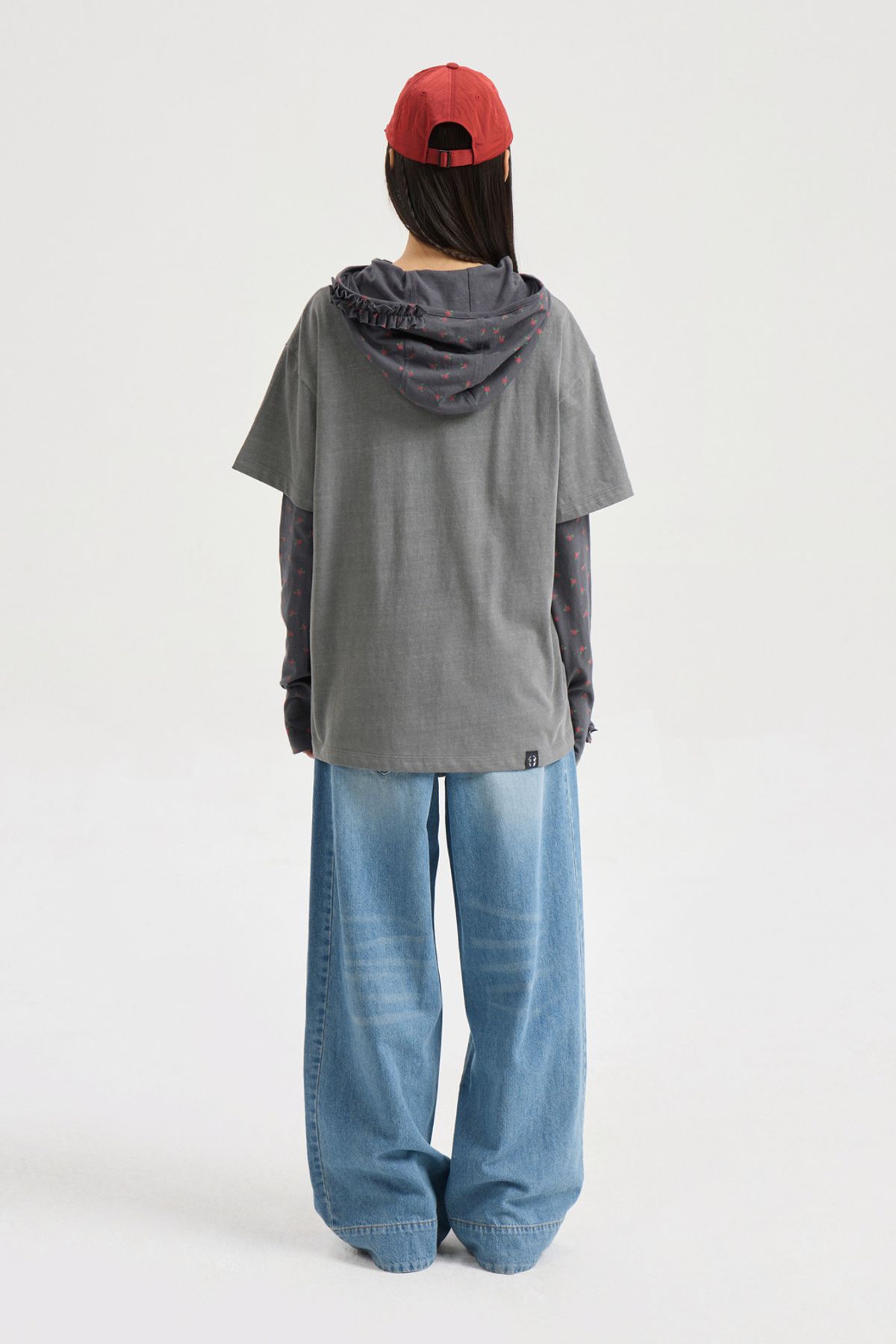 럭키슈에뜨(LUCKY CHOUETTE) Hotfix Point Half Sleeve T-shirt (grey) LFTAM25340GYX