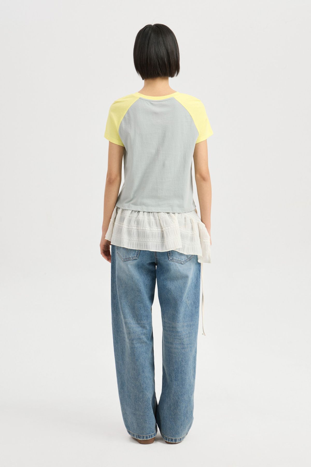 럭키슈에뜨(LUCKY CHOUETTE) Colored Slim Fit Half Sleeve T-shirt (mint) LFTAM25360MIX