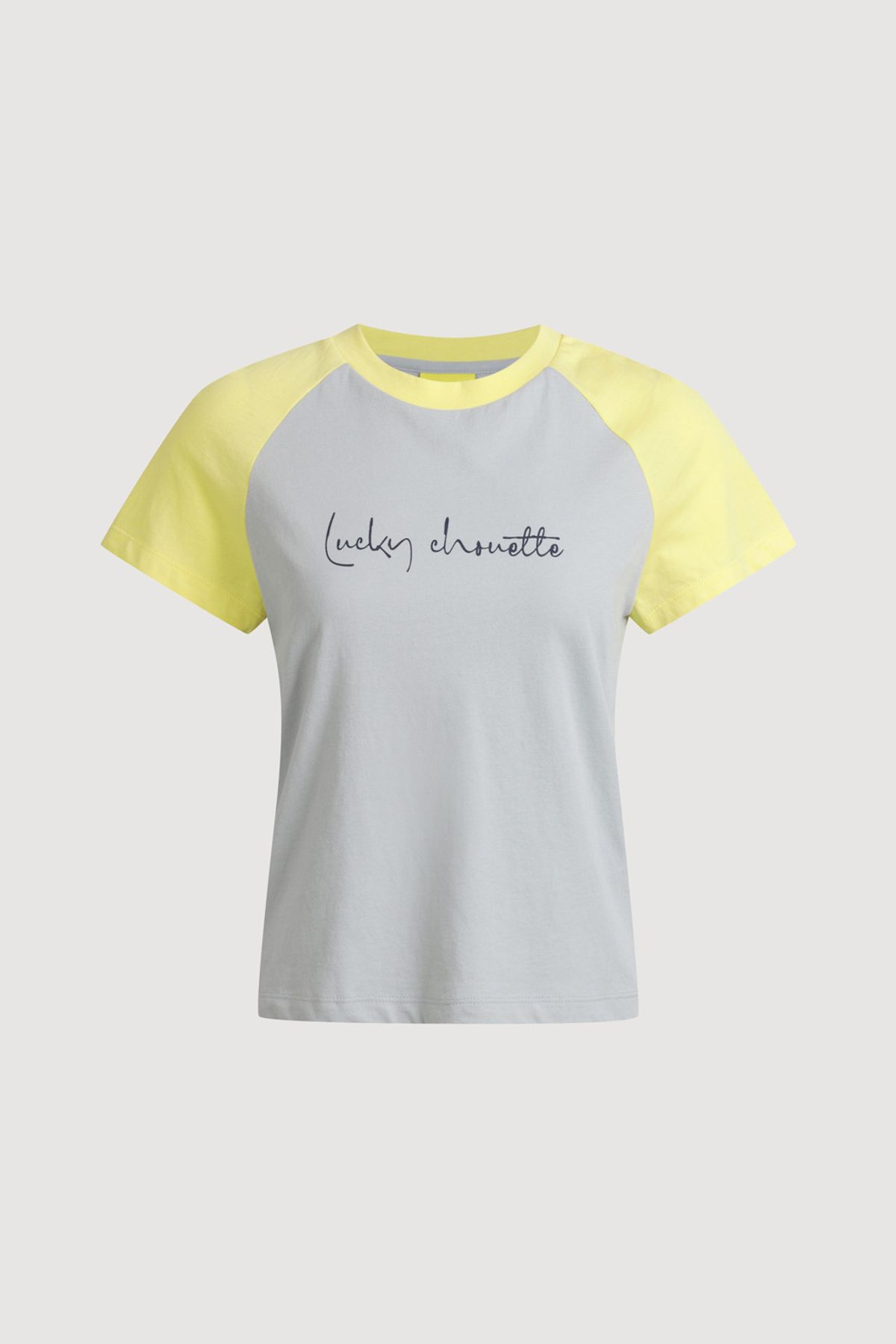 럭키슈에뜨(LUCKY CHOUETTE) Colored Slim Fit Half Sleeve T-shirt (mint) LFTAM25360MIX