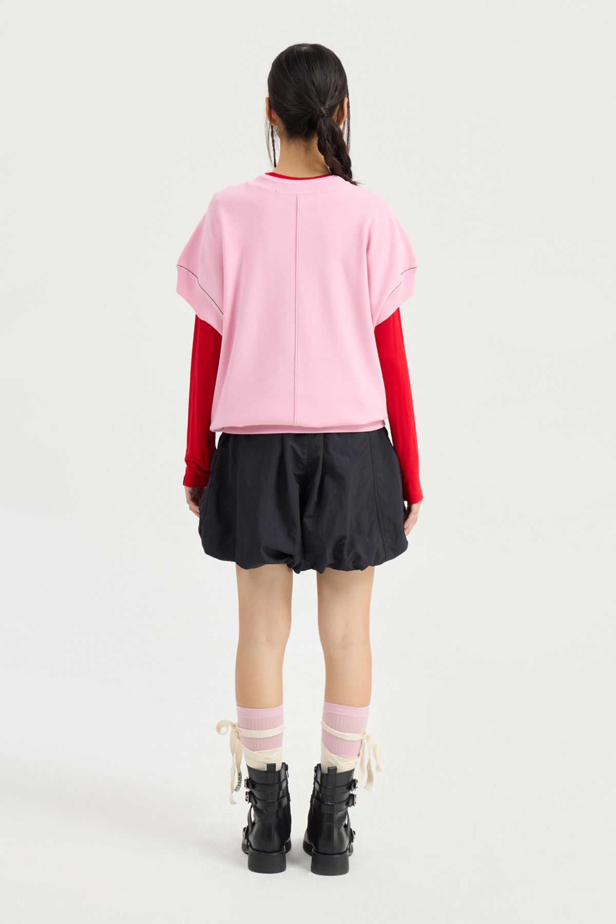 럭키슈에뜨(LUCKY CHOUETTE) Letter Point Pullover (light pink) LFWAM25410PIL