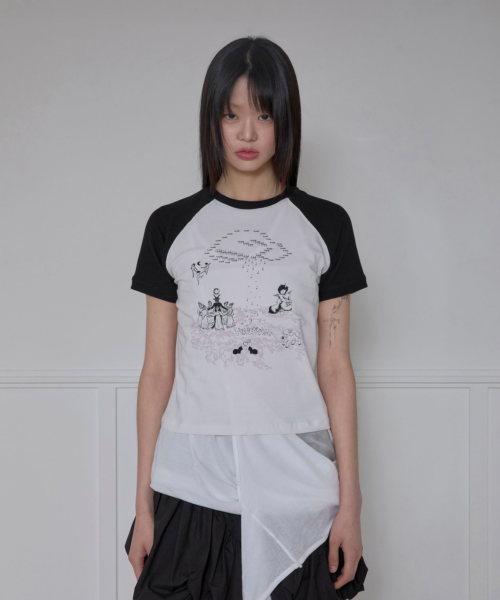 【FLAREUP】25SS★ Continent of Mu Waffle Raglan T-Shirt MUSINSA | FLAREUP Continent of Mu Waffle Raglan T-Shirt (FL-175)