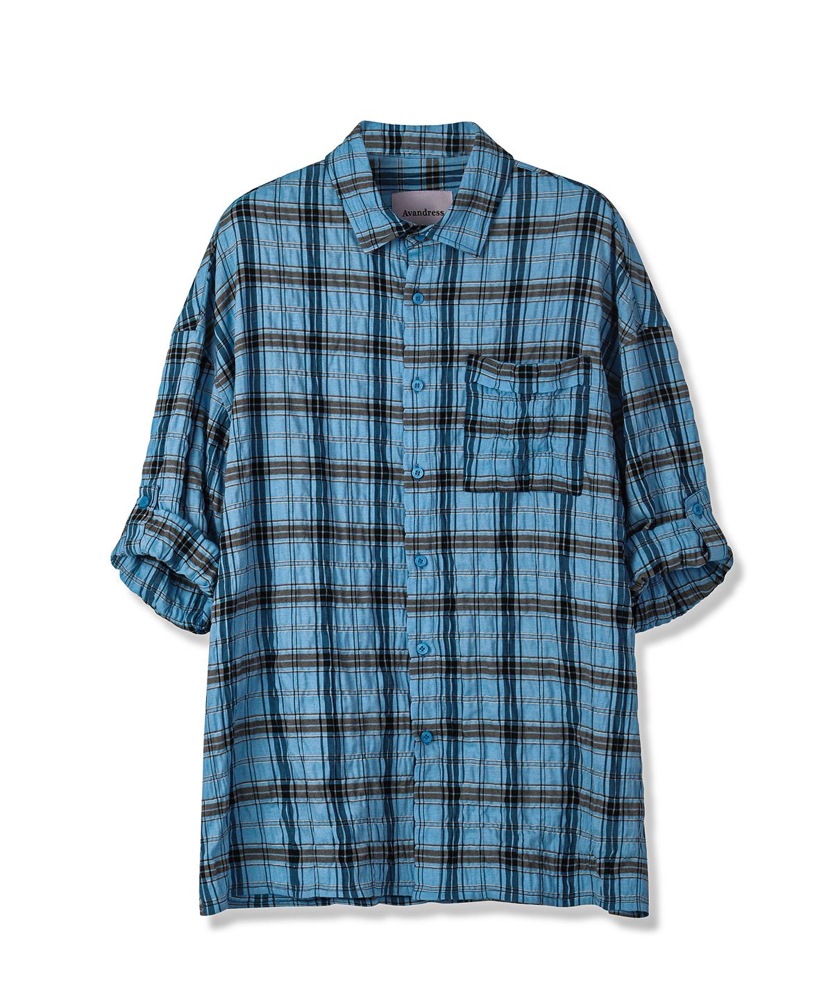 어반드레스(AVANDRESS) Legacy Linkle Check Overfit Rollup Shirt - 2COL