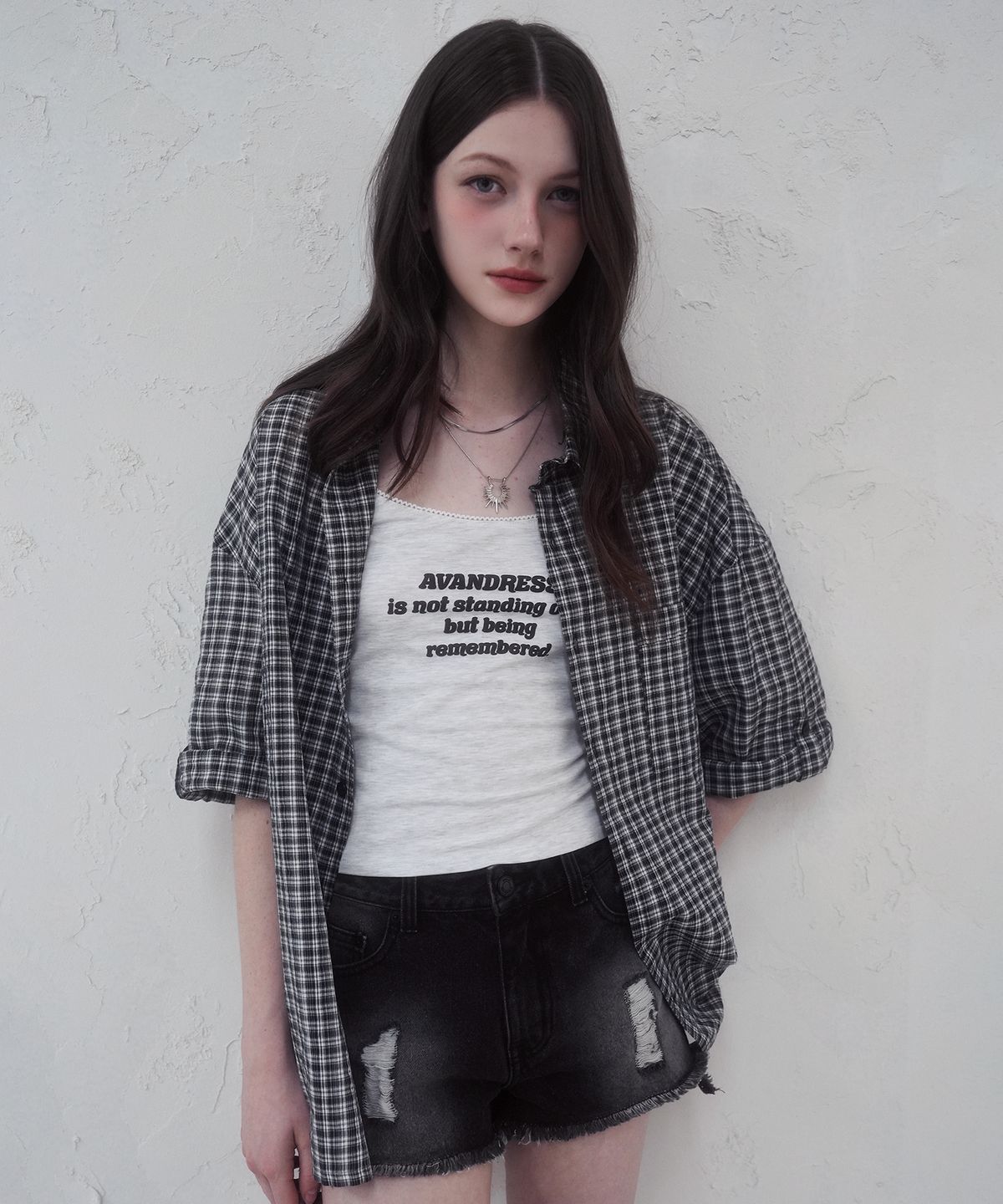 어반드레스(AVANDRESS) OL Check Overfit Rollup Shirt - 3COL