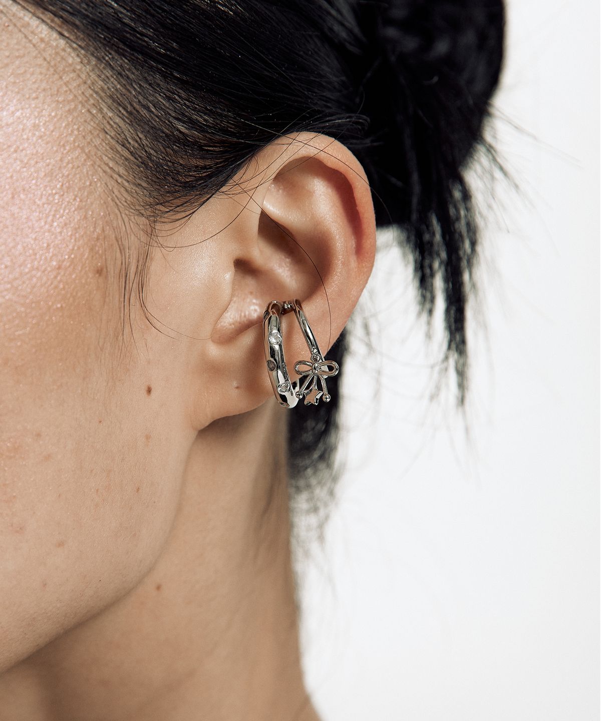 카시코(KASHIKO) Cubic Drop Ribbon Ear Cuff