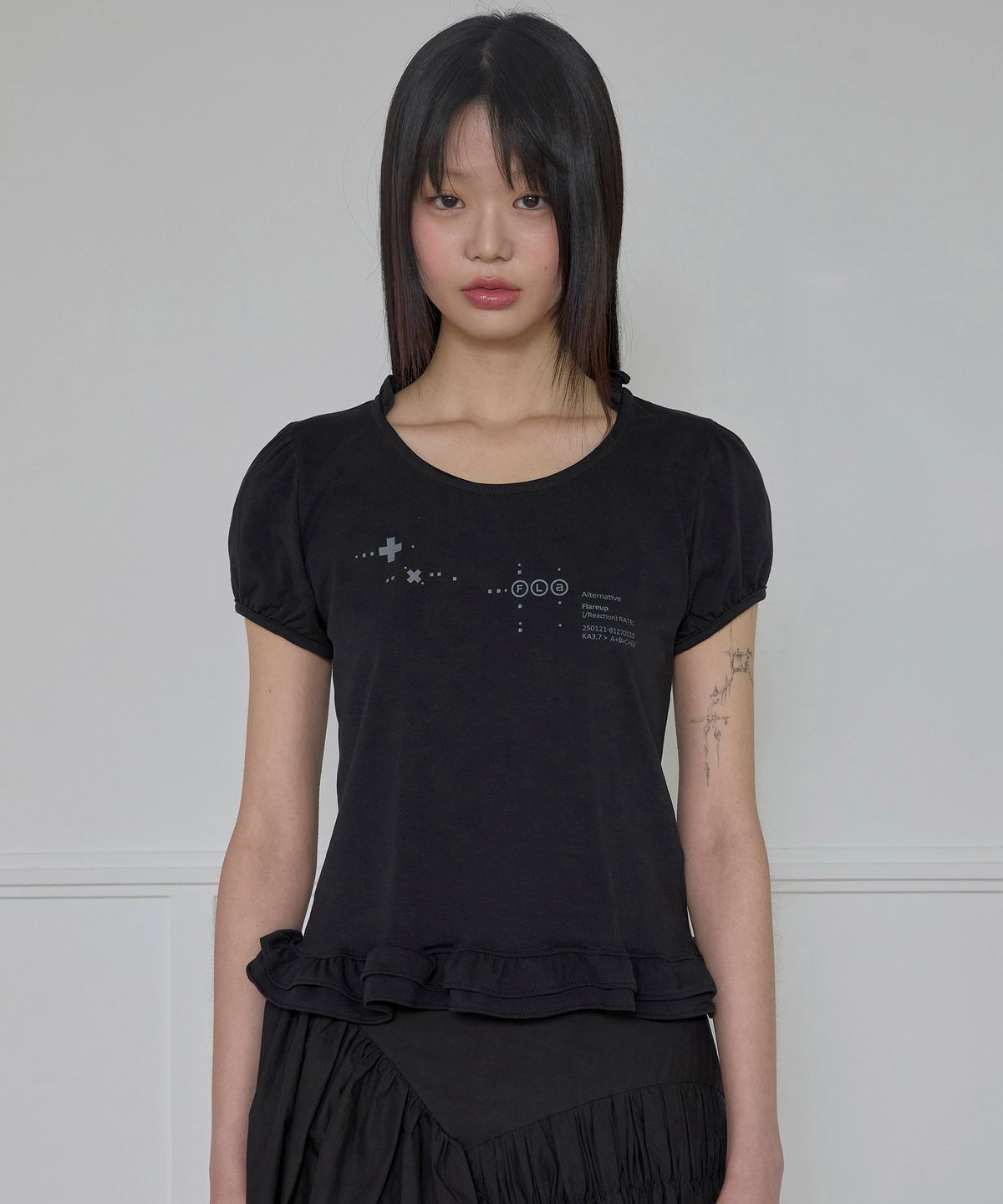 플레어업(FLAREUP) Muta Frill Puff T-Shirt (FL-168_Black)