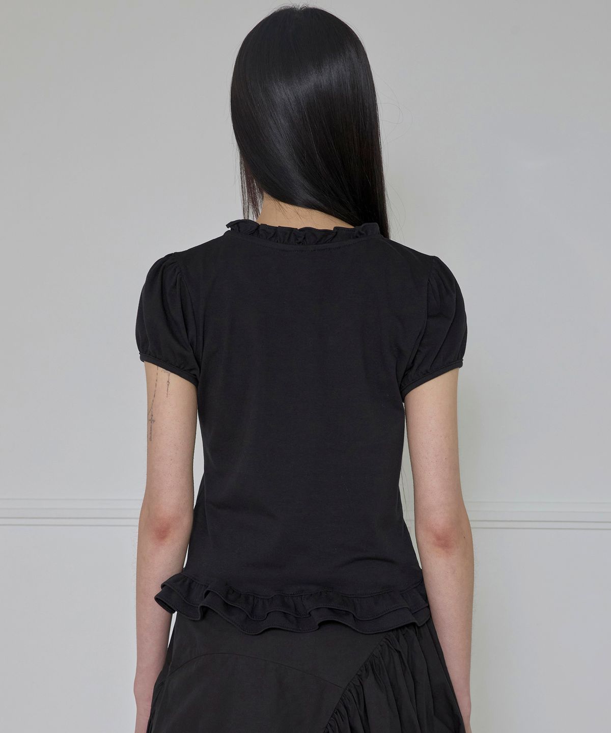 플레어업(FLAREUP) Muta Frill Puff T-Shirt (FL-168_Black)