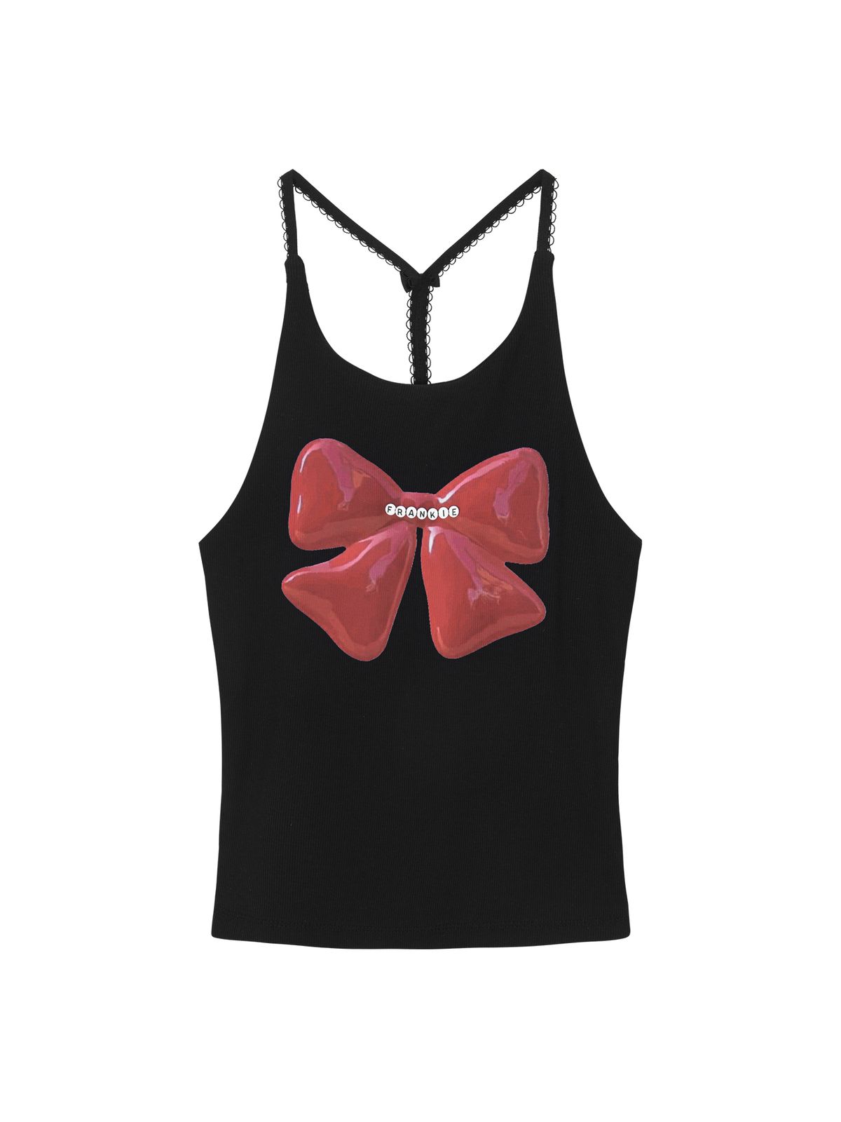 하이타이드 프랭키(HIGHTIDEFRANKIE) Ribbon Cube Halter Top Black