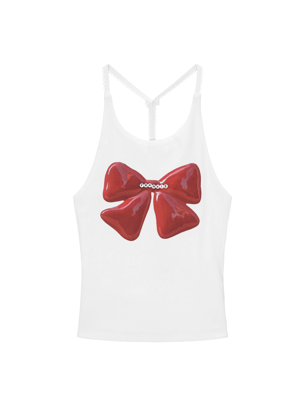 하이타이드 프랭키(HIGHTIDEFRANKIE) Ribbon Cube Halter Top White