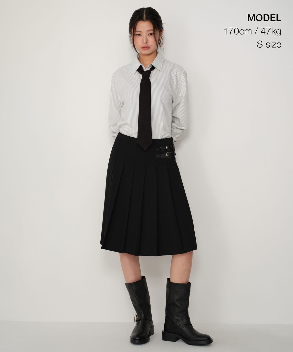 무신사 스탠다드 우먼(MUSINSA STANDARD WOMAN) 우먼즈 스트라이프 릴렉스드 옥스포드 셔츠 [화이트/그레이]